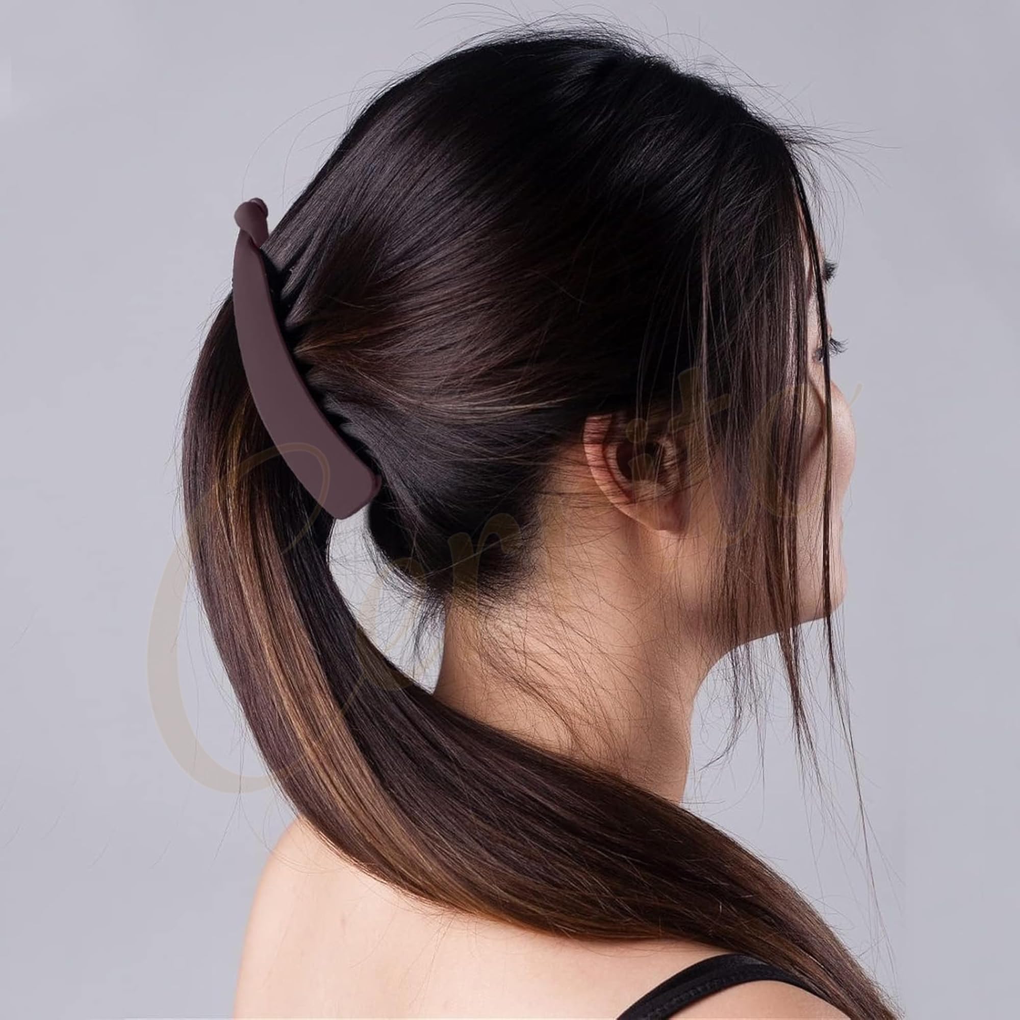 Cerrito Banana Hair Clips for Women (3 Pcs) | Strong Hold Large Ponytail Clips for Thick, Thin & Curly Hair | Ponytail & Daily Use Stylish Hair Accessories | Gift Set for Women | Matte Multicolor 3