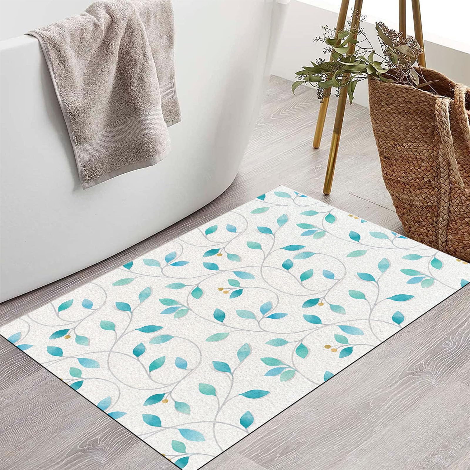Tapis cuisine devant evier turquoise 40x60cm paillasson entree