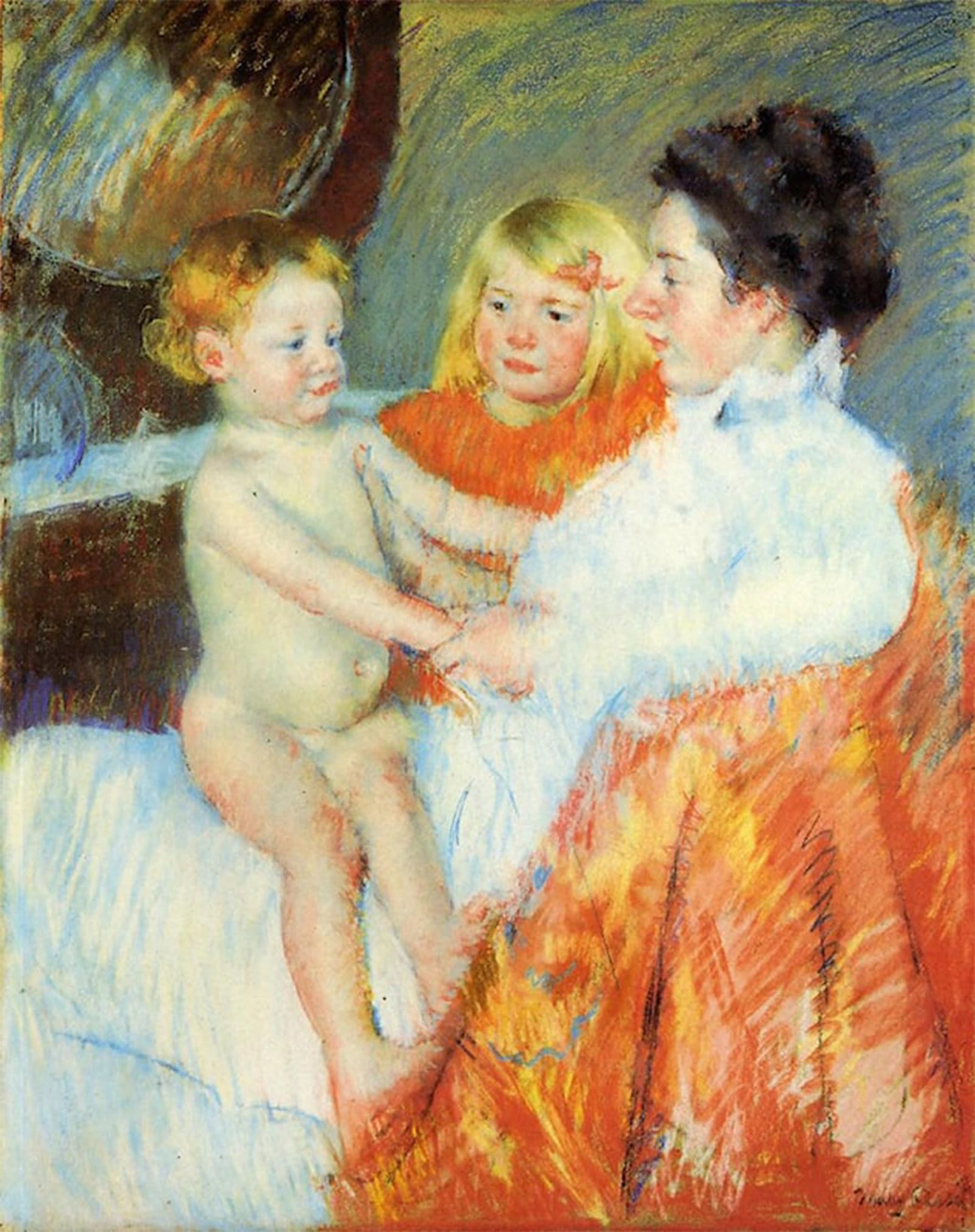 POSTERIIk Famous Animal Posters Vintage Picture Mother Sara and the Baby by Mary Cassatt Modern Wall Decor for Home Decor 60x90cm