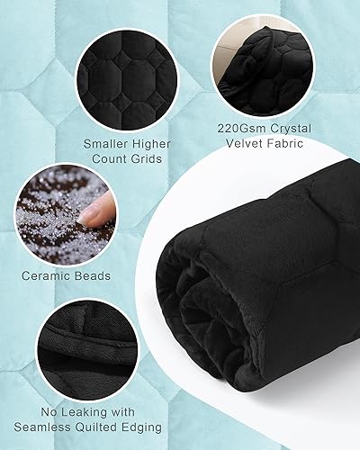 Miniatura 4 de Manta con peso de 7 libras para adultos, manta de regazo pesada Cottonblue para adultos, 29 x 24 pulgadas, mantas pequeñas con peso para viajes,