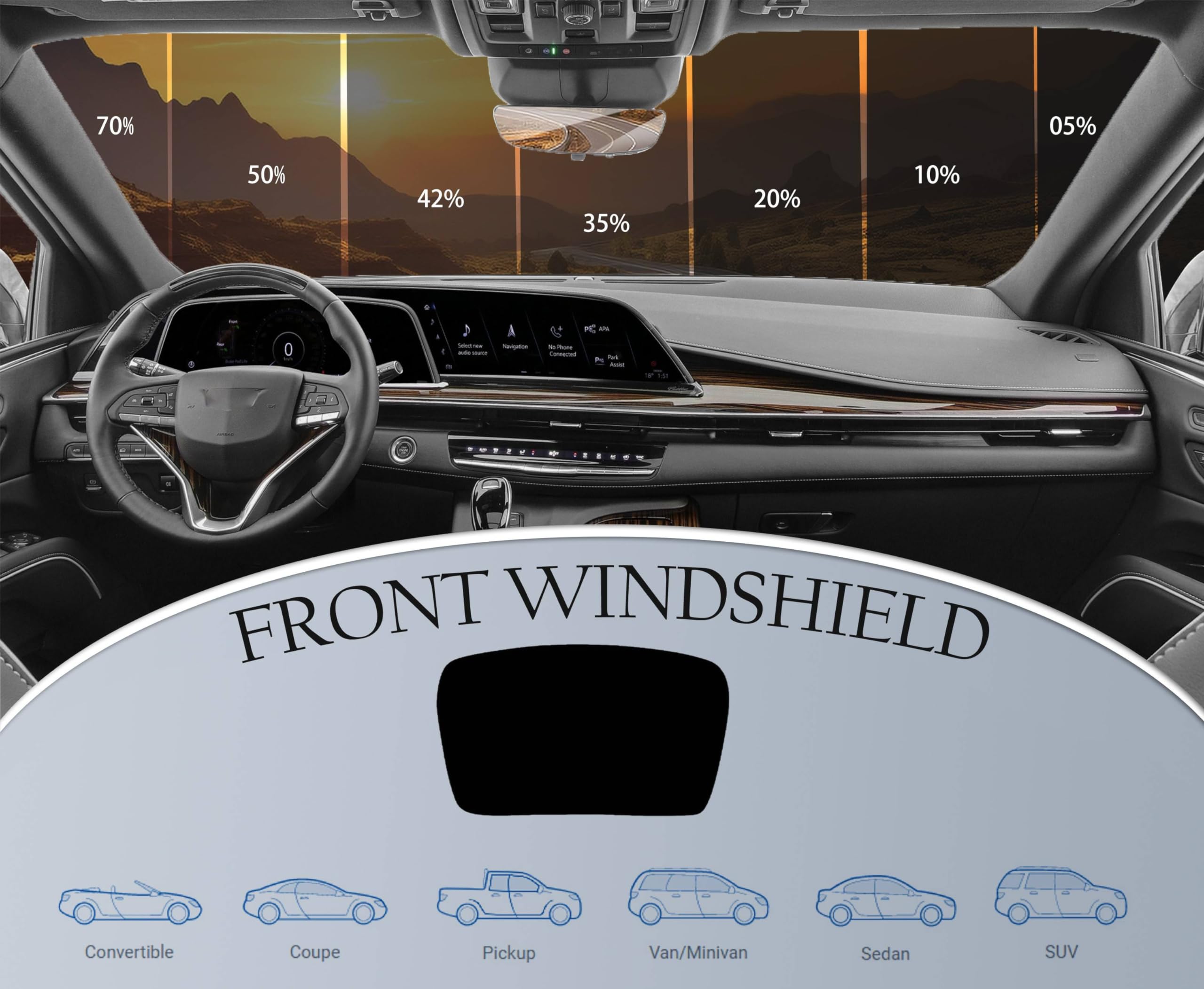 AUTOTEK Precut Windows tint film Front Windshield cars sun blocking protection privacy anti shatter glass 2 Ply Computer Cut 50% Tint Shade for Honda odyssey 2018-2020