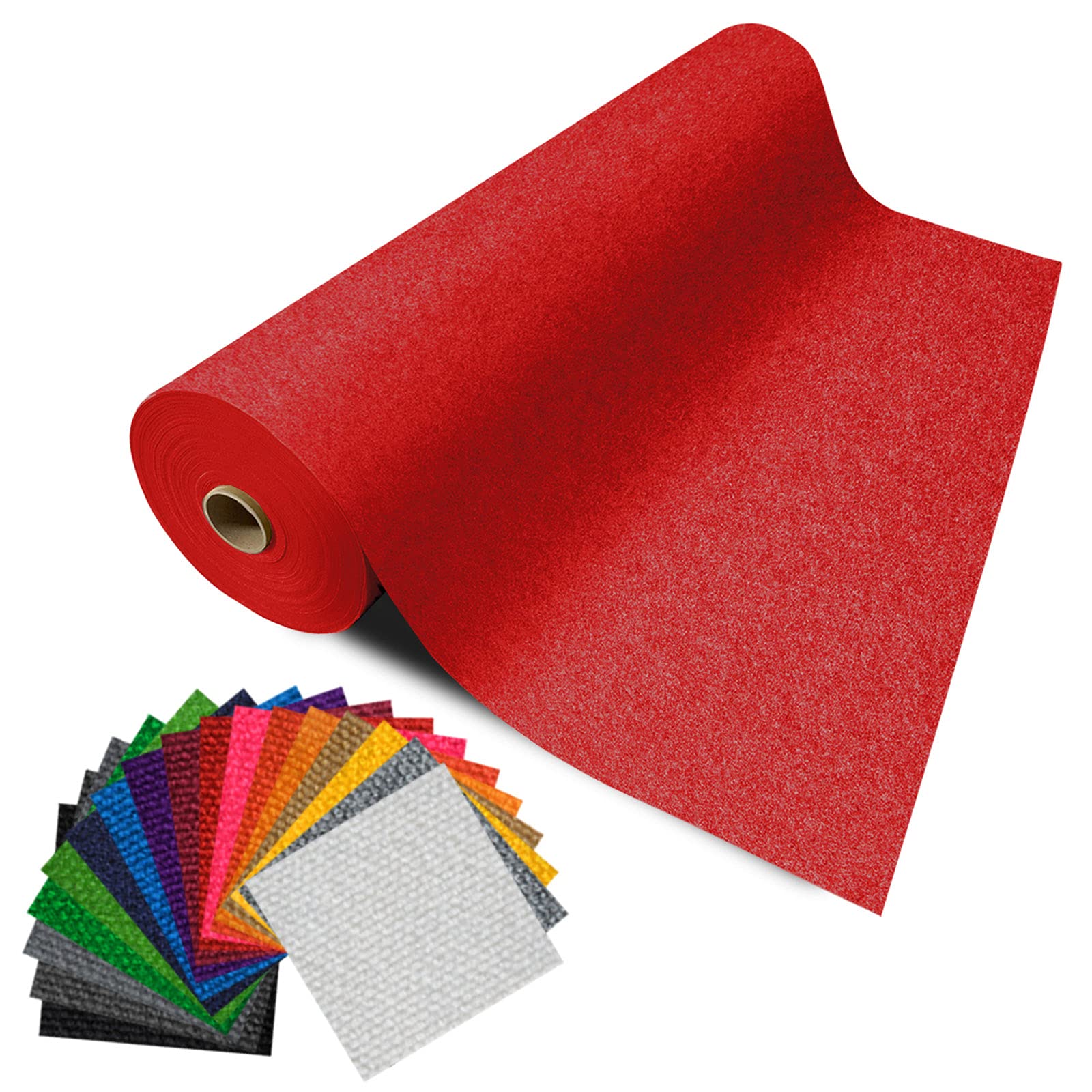 Floordirekt Eventteppich Expo | Teppich für Messe, Hochzeit & Events | Messeteppich in vielen Farben & Größen (100 x 2500 cm, Rot 400)