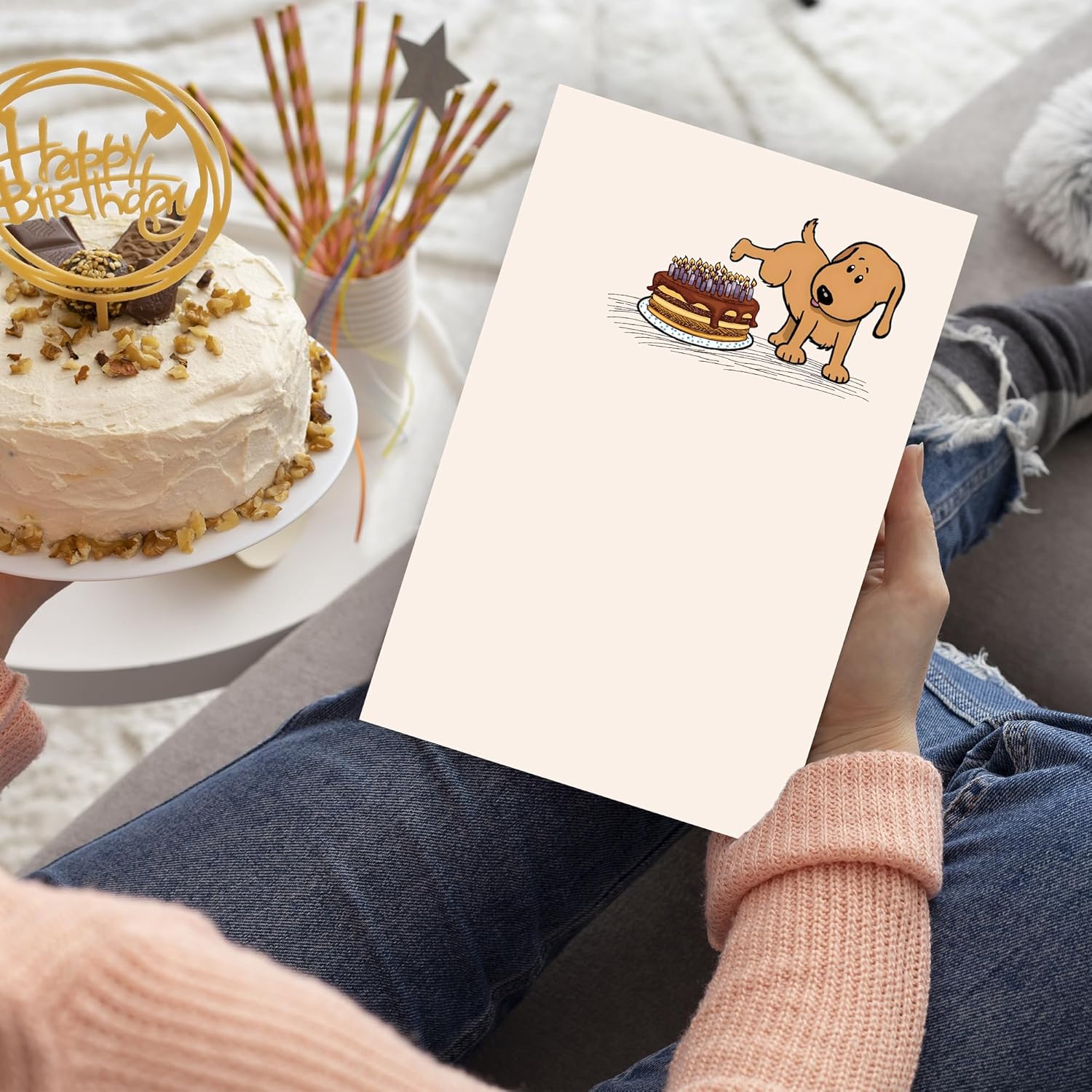 Funny Birthday Card for Men Women, Cute Dog Birthday Card for Dog Moms, Dogs Dads, Happy Dog Lovers Birthday Gifts Card Ideal for Her Him, Suitable for All Ages Bday Cards from Dogs - Image 5