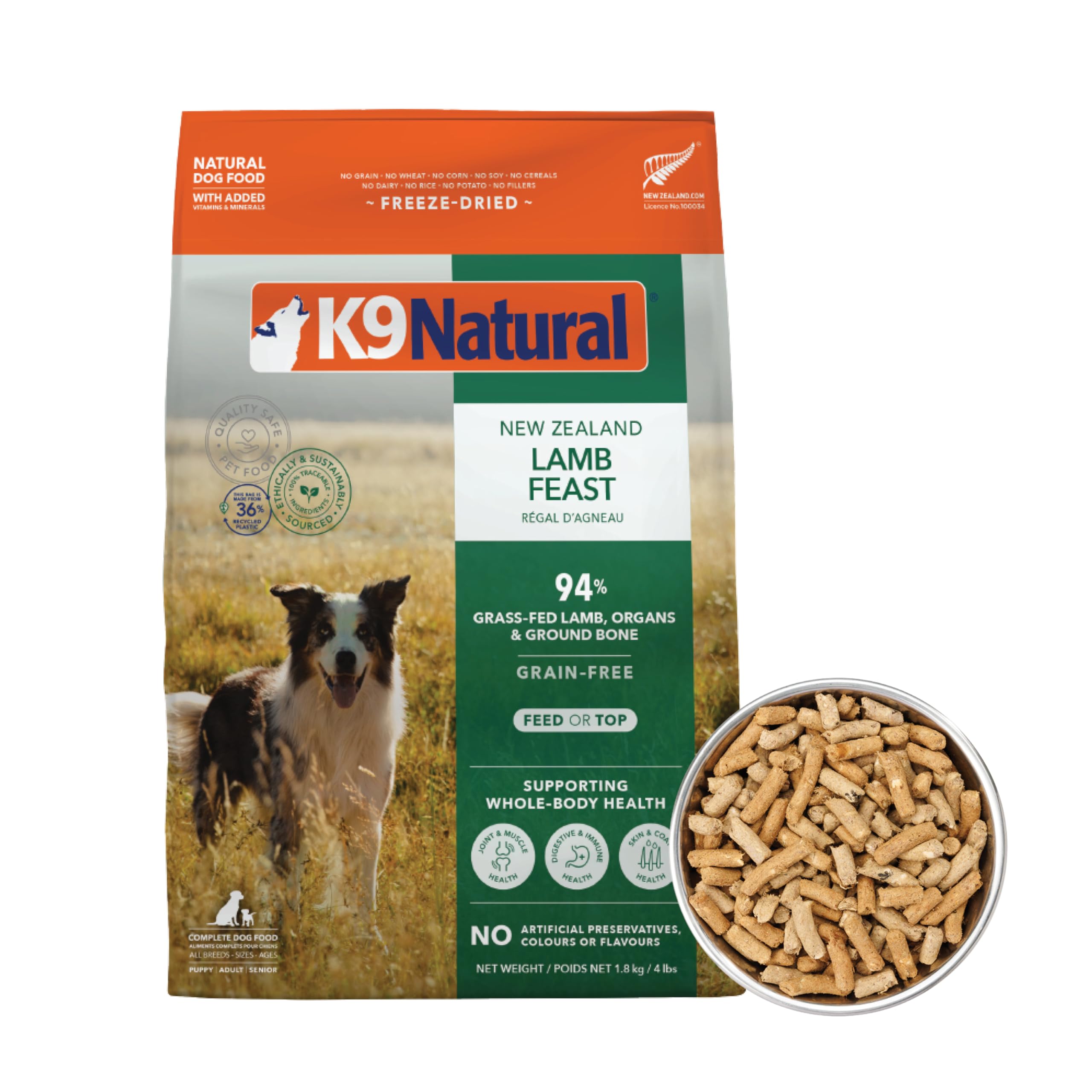 Grain Free Freeze Dried Dog Food - Lamb, 4lb