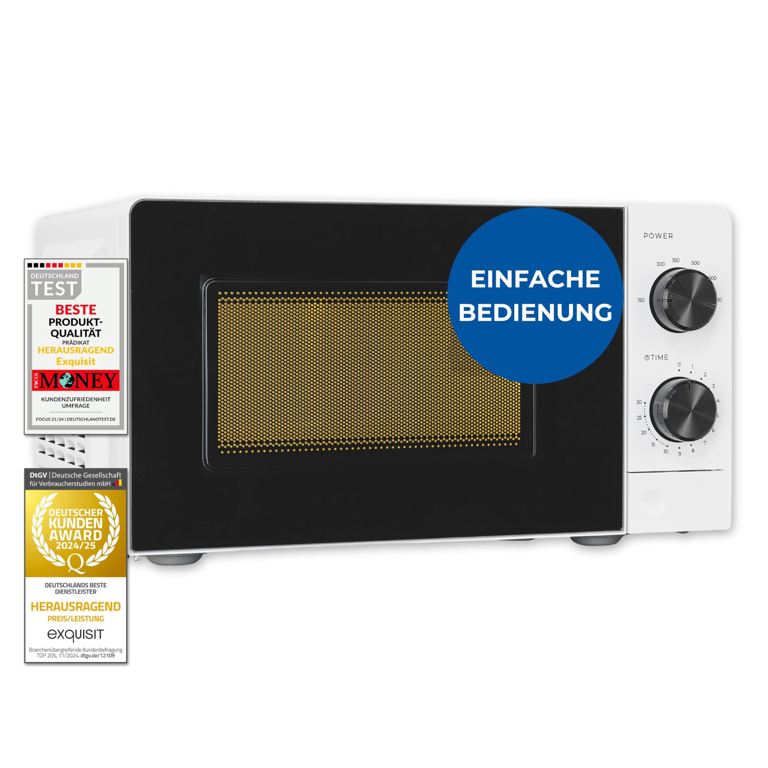 Exquisit Mikrowelle 20L 700 Watt 24,5cm Drehteller MW950-070 weiss