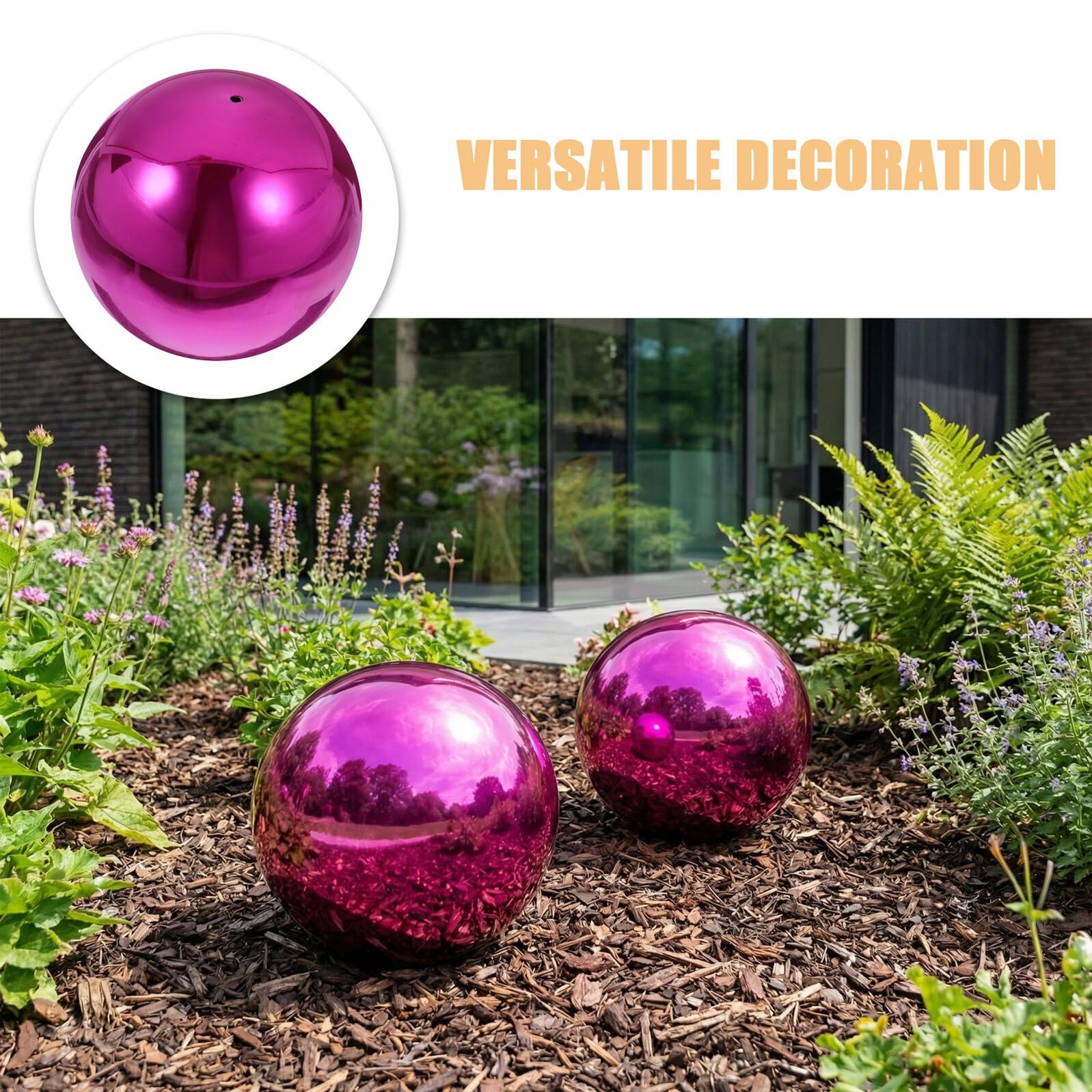 YARNOW 2 Pezzi Sfera Riflettente da Giardino in Acciaio Inossidabile Stabile e Contemporanea per Decorazione Esterna di Casa e Cortile