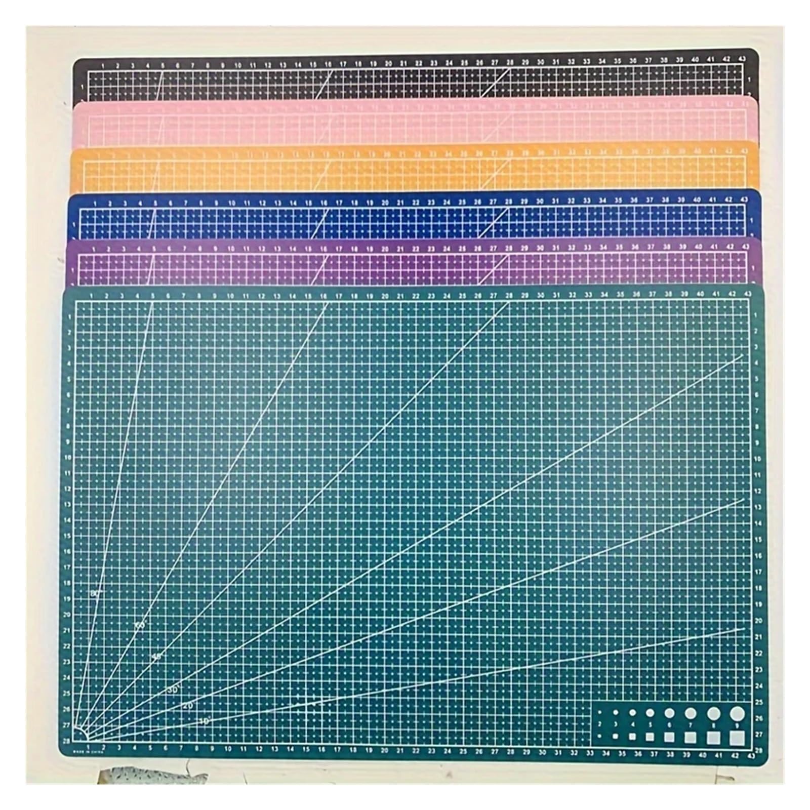 Schneidematte Selbstheilend A3 A4 A5 PP Cutting Mat Workbench Patchwork Cut Pad Sewing Manual DIY Knife Engraving Leather Cutter Board Single Side Underlay(Green A3)