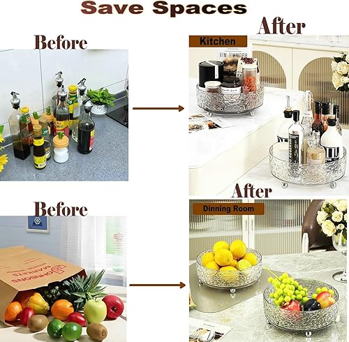 Miniatura 4 de Organizador de maquillaje giratorio de 360 para perfume, Lazy Susan, organizador de cosméticos para tocador, almacenamiento giratorio de cuidado de