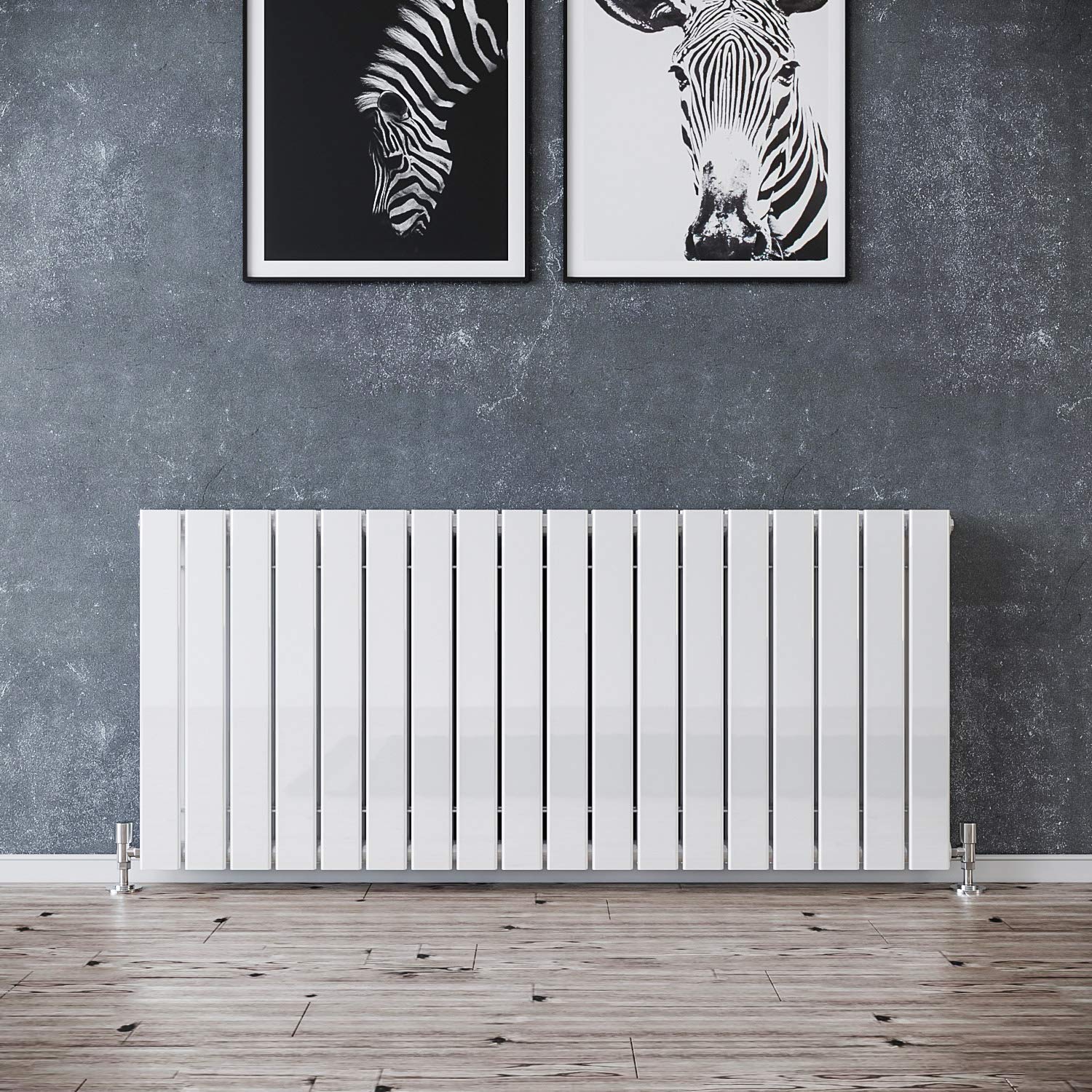 Elegant White 600 X 1360 Mm Designer Radiator Horizontal Column Radiator Heater Double Flat Panel