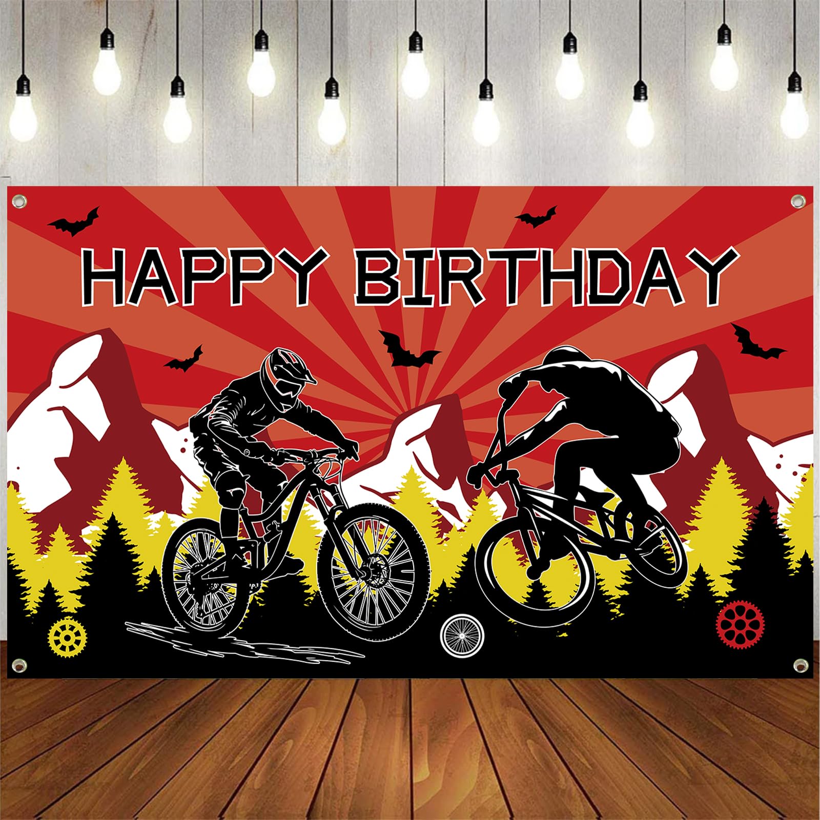 Fournitures de fond pour fête d'anniversaire de vélo et décorations