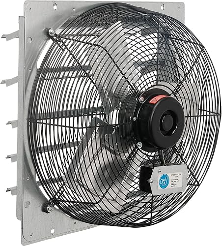 Miniatura 2 de Global Industrial Ventilador de ventilación de escape de 18" W con obturador, sola velocidad