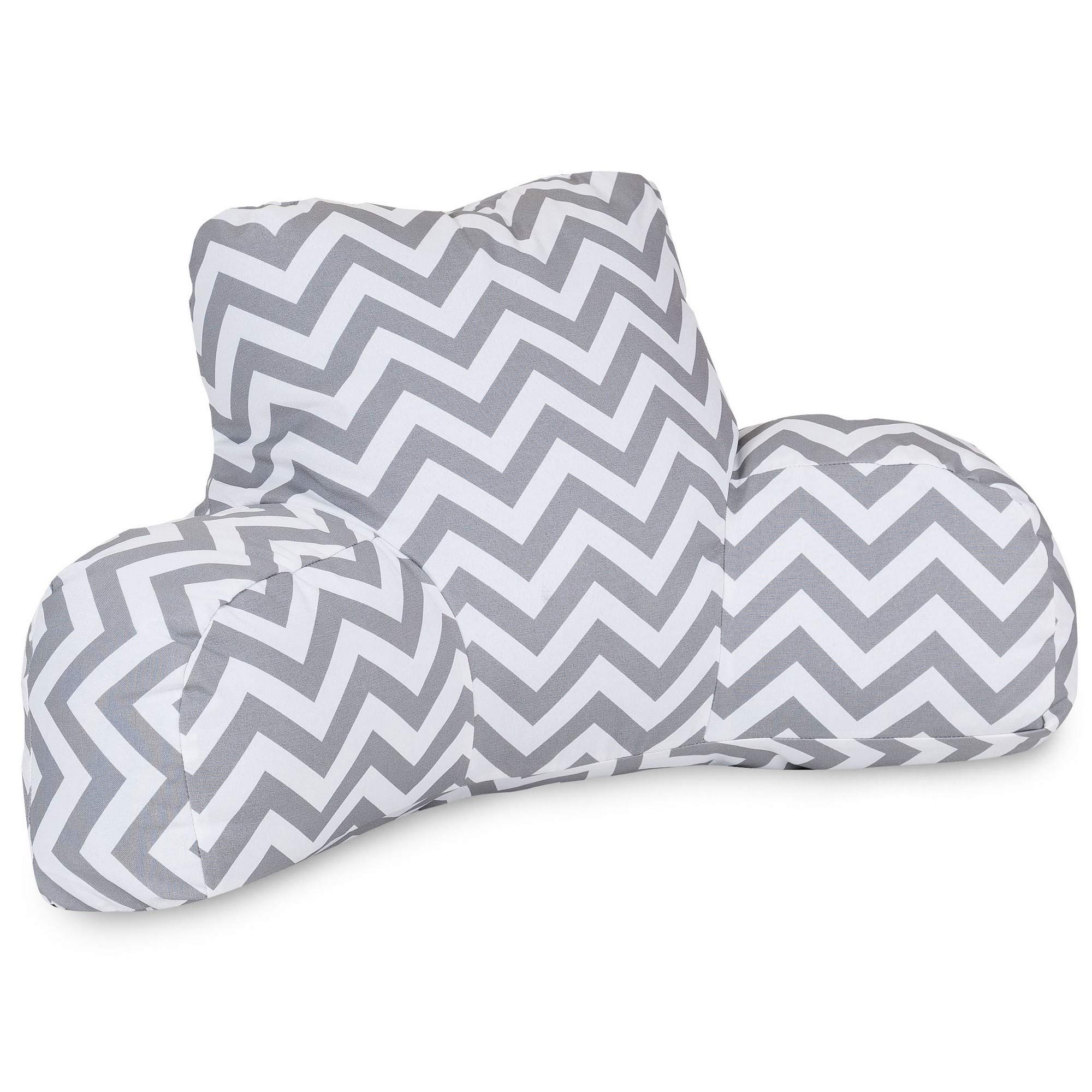 Majestic Home Goods Chevron Reading Pillow, Gray