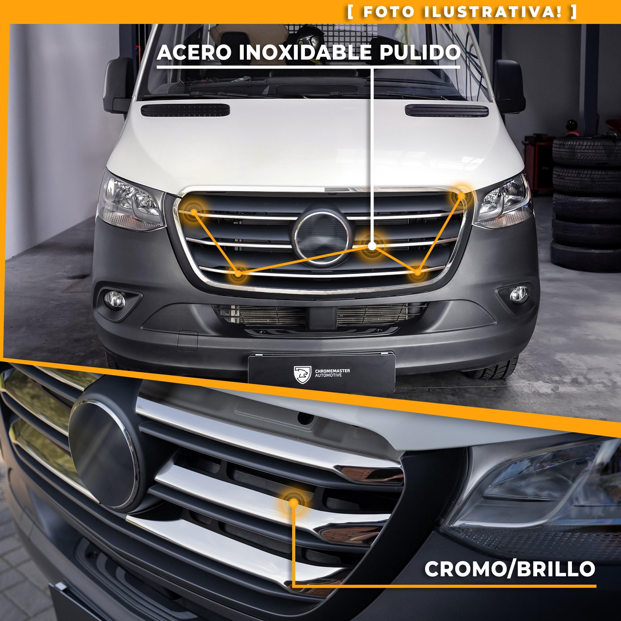 CHROMEMASTER | Compatible con VW Tiguan 2016-2020 | Molduras del Radiador Delantero; Rejillas para el Coche; Acero inoxidable Pulido | Nuevo, Atractivo Aspecto del Vehículo