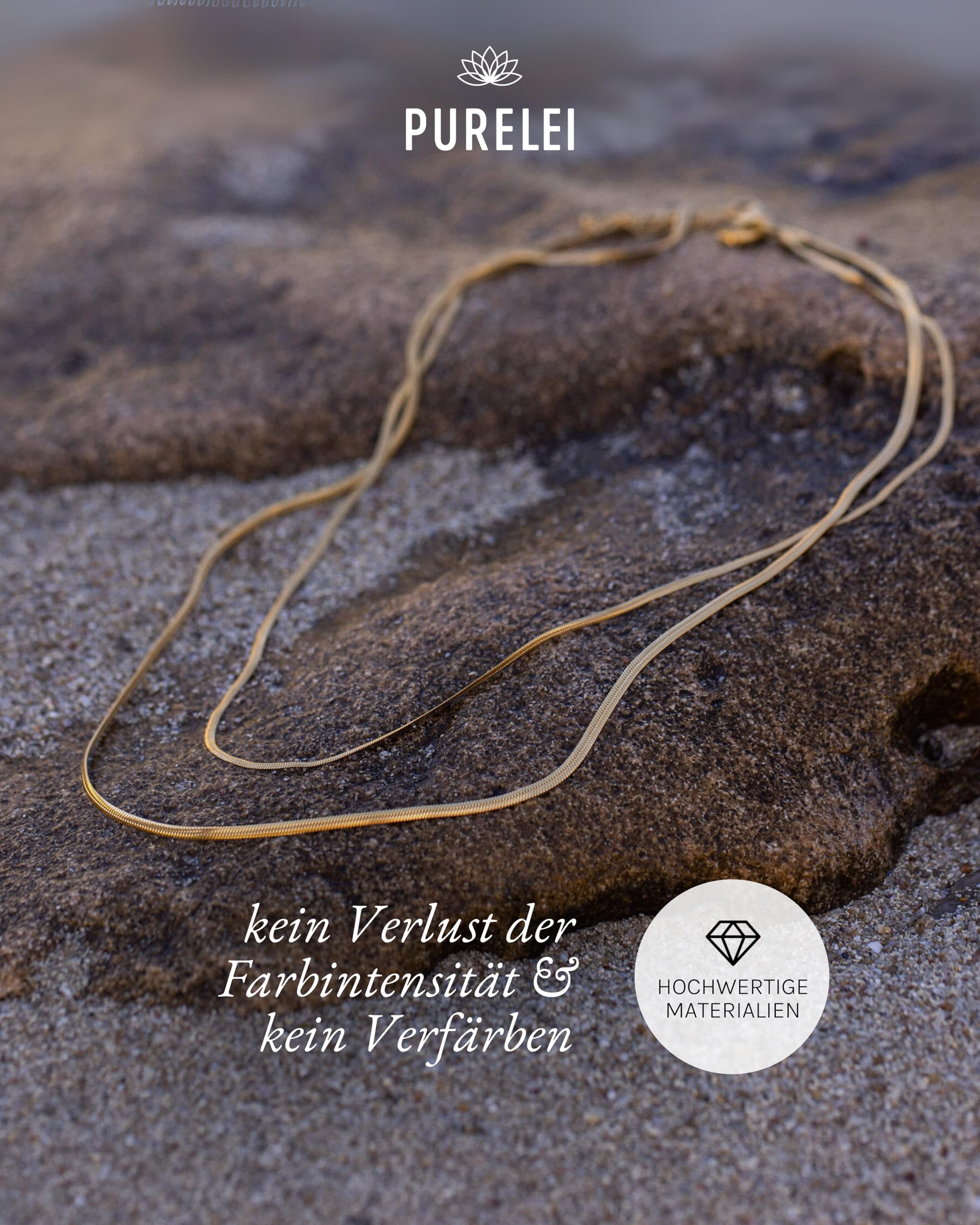Purelei Two Layers Kette Damen – Halskette Damen aus langlebigem Edelstahl – Wasserfeste Kette mit Anhänger – 40-45 cm Länge verstellbar – Halskette für deinen individuellen Look