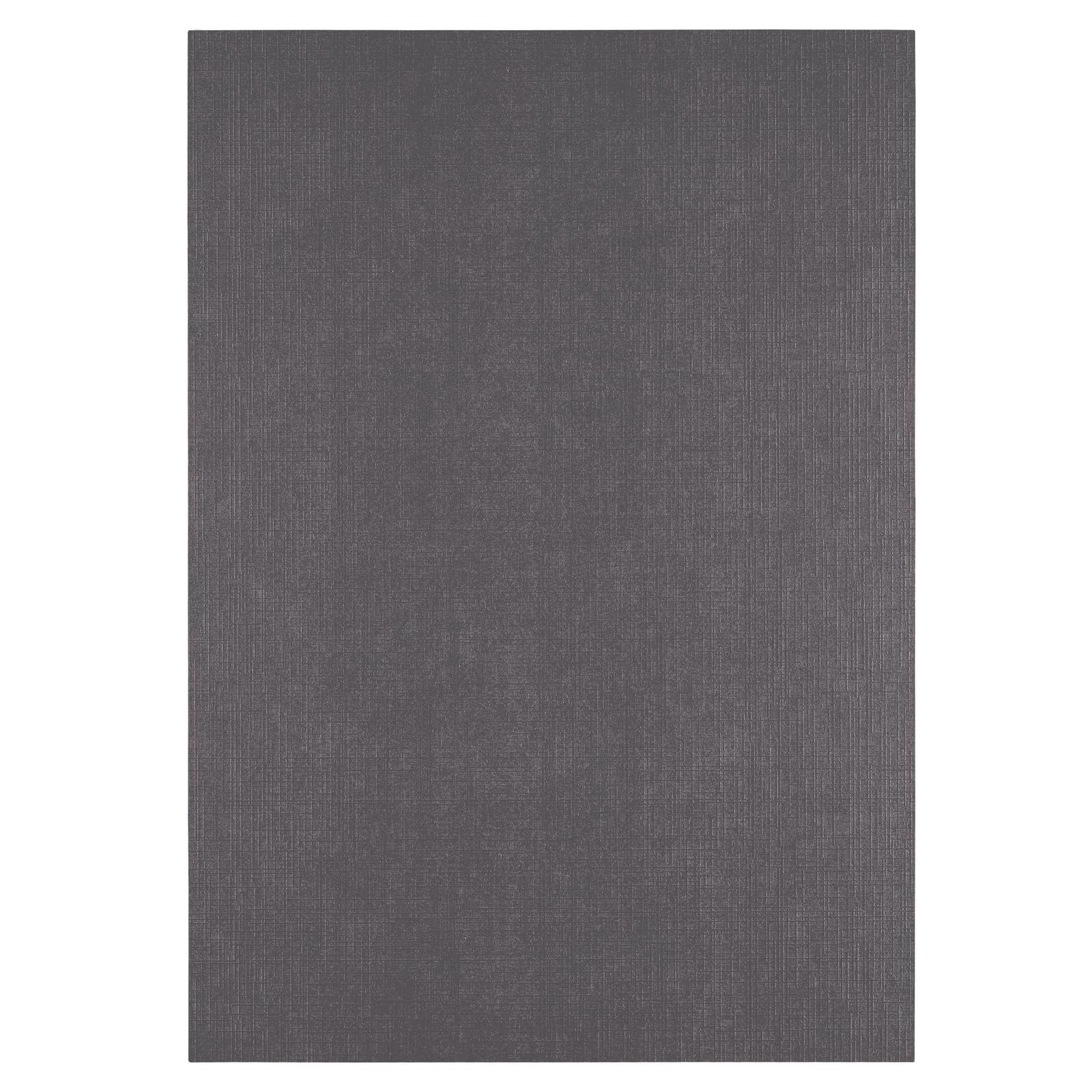 Vaessen Creative Linen Cardstock A4-25 pcs - Anthracite (Grey) - 250 GSM Coloured Paper - Card Making Supplies for Scrapbooking and Crafting