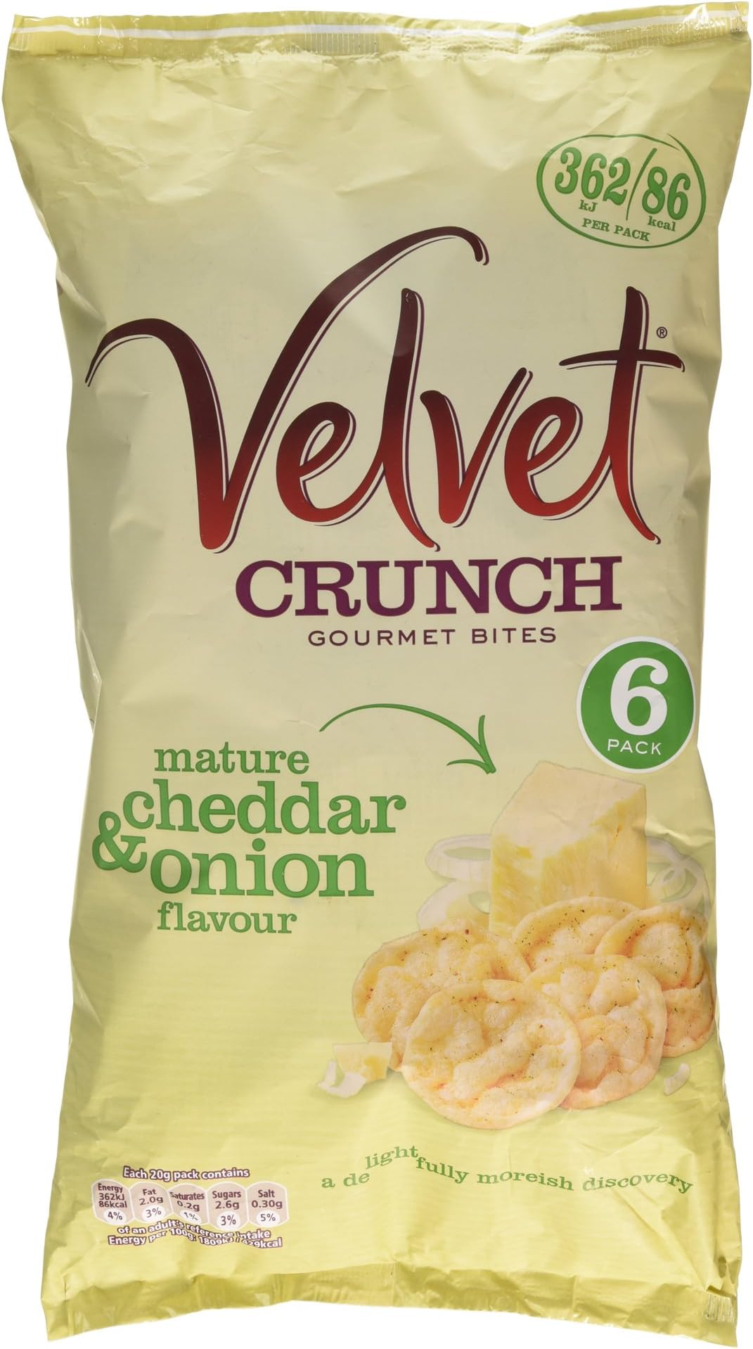 'Velvet Crunch Cheddar Cheese & Spring Onion 6 Pack 120g