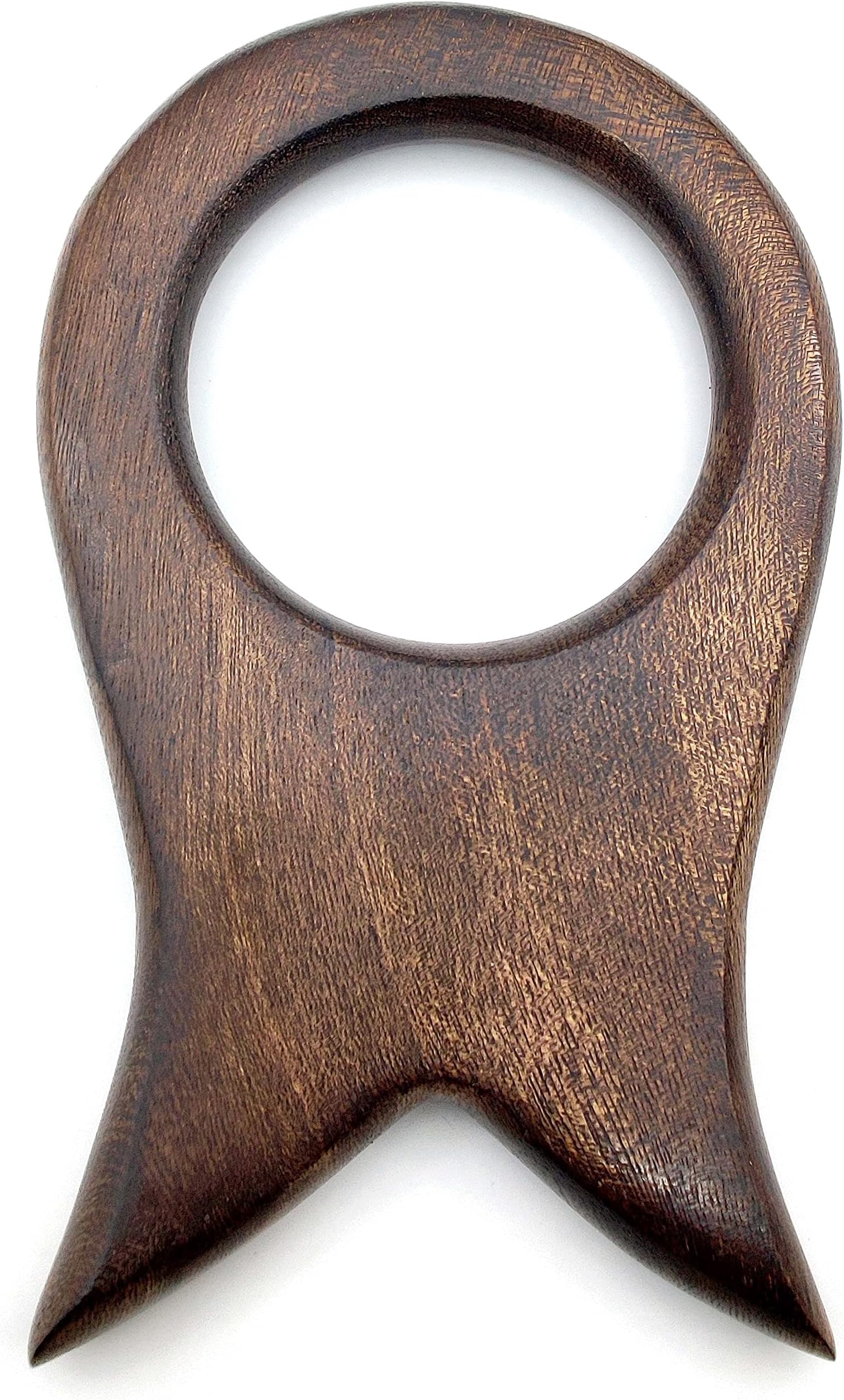 5MOONSUN5Handcrafted SOLID WOOD DRINKING HORN STAND: Medieval Viking Mead Ale Horn Holder - Natural WOOD 6X3.5''