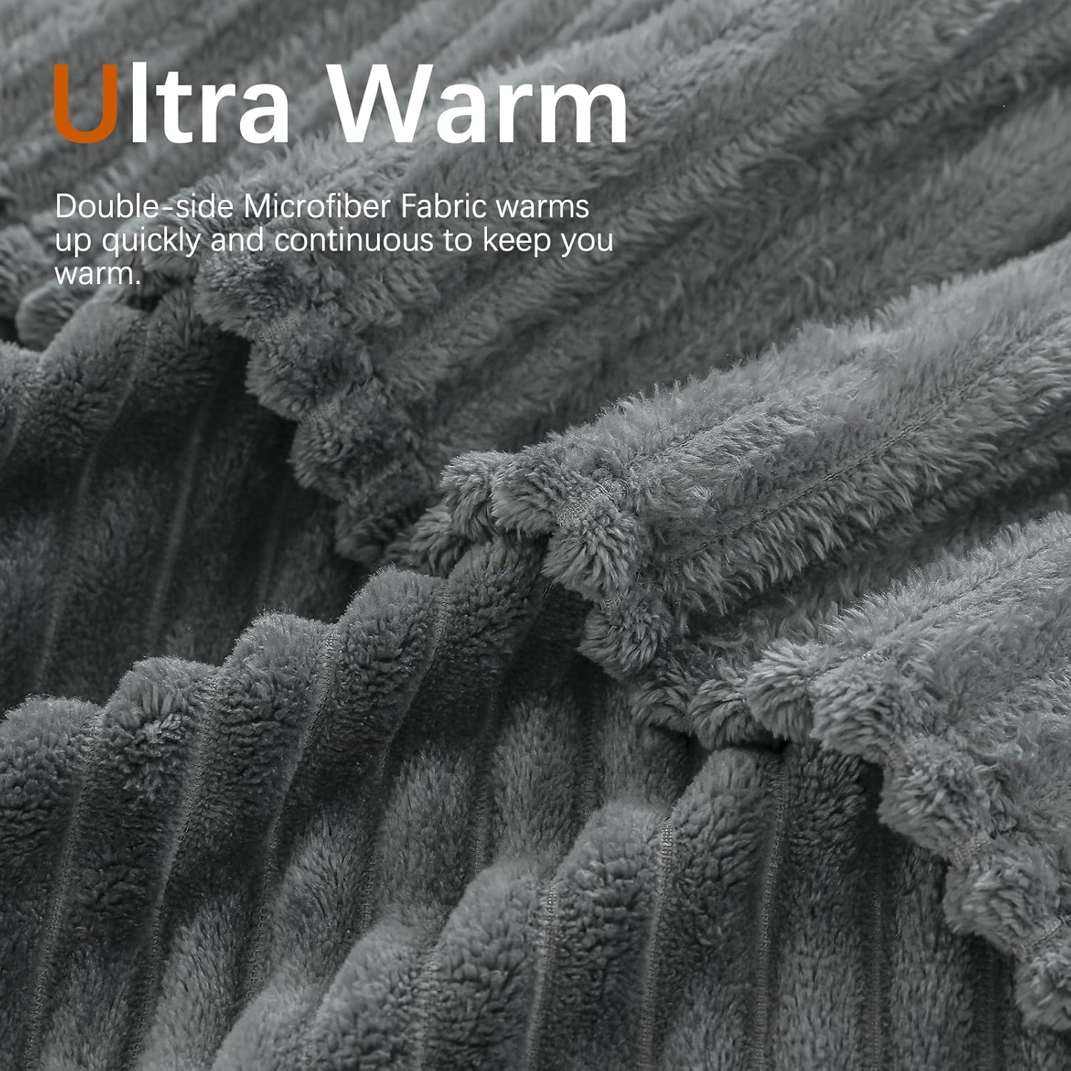 SE SOFTEXLY Striped Fleece Blankets, Soft Warmer Throw Blankets for All Season, Lightweight Microfiber Flannel Blanket Suit for Home Bed, Sofa & Dorm(Grey, 50"x60") : Home & Kitchen