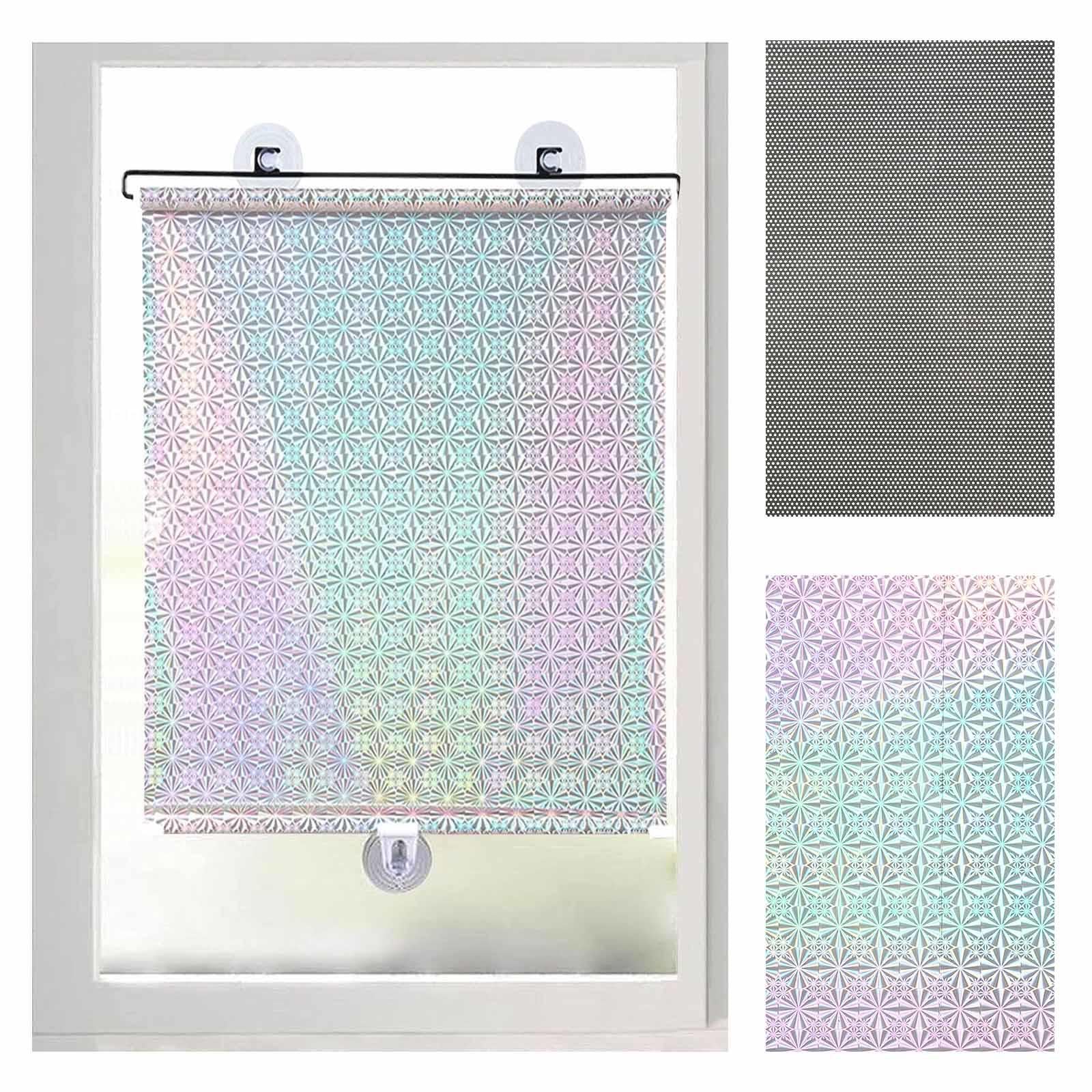 DECAKE Insulated Curtains, Roller Blinds with Suction Cups, Blackout Blinds, 50x125cm/68x125cm, Retractable Balcony Sunshade, Temporary Portable No Drilling Required,Silver-50x125cm/20x49in