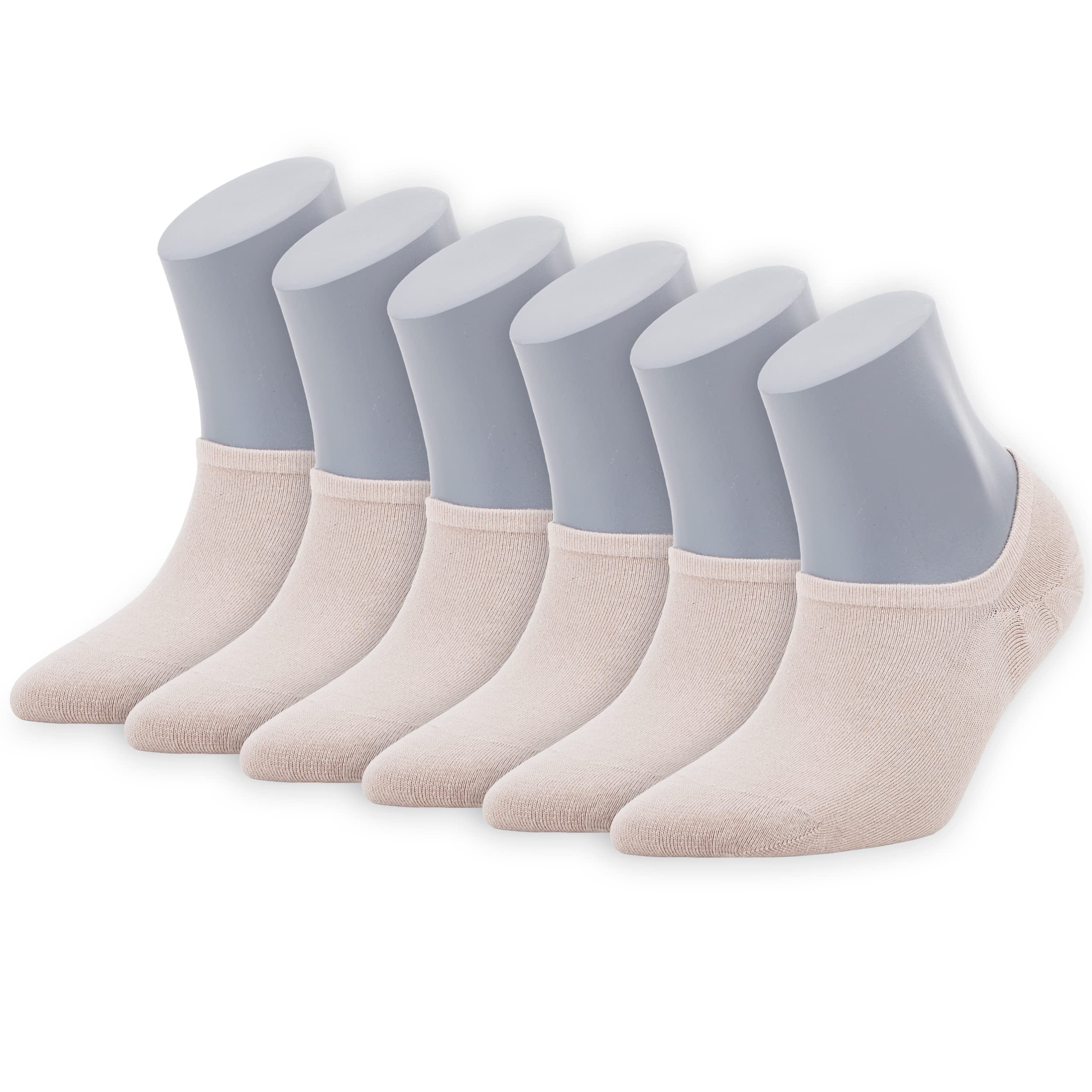 BAMBOOVEN Women's Bamboo Rayo No Show Casual Socks-6 Pairs
