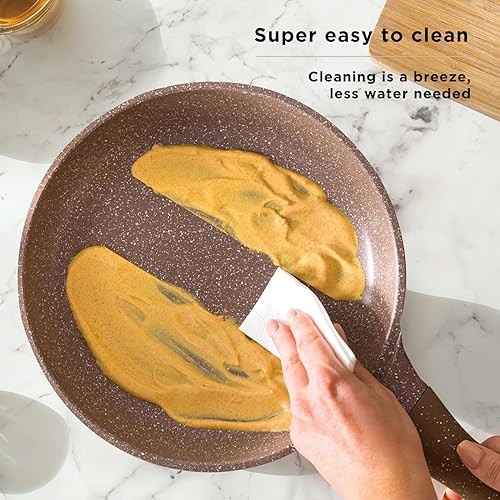 Miniatura 4 de Juego de ollas y sartenes para cocinar antiadherentes, 10 piezas, juego de utensilios de cocina de aluminio duradero, sin PFOA, juego de sartenes de