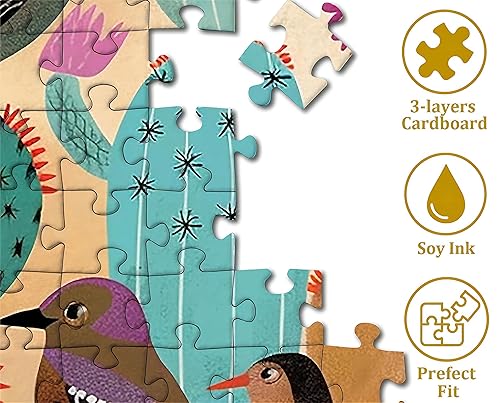 Miniatura 27 de Rompecabezas de Pájaros para Adultos de 1000 Piezas, Lindo Rompecabezas de Edredón de Jardín de Flores de Pájaros, Divertido Rompecabezas Floral con