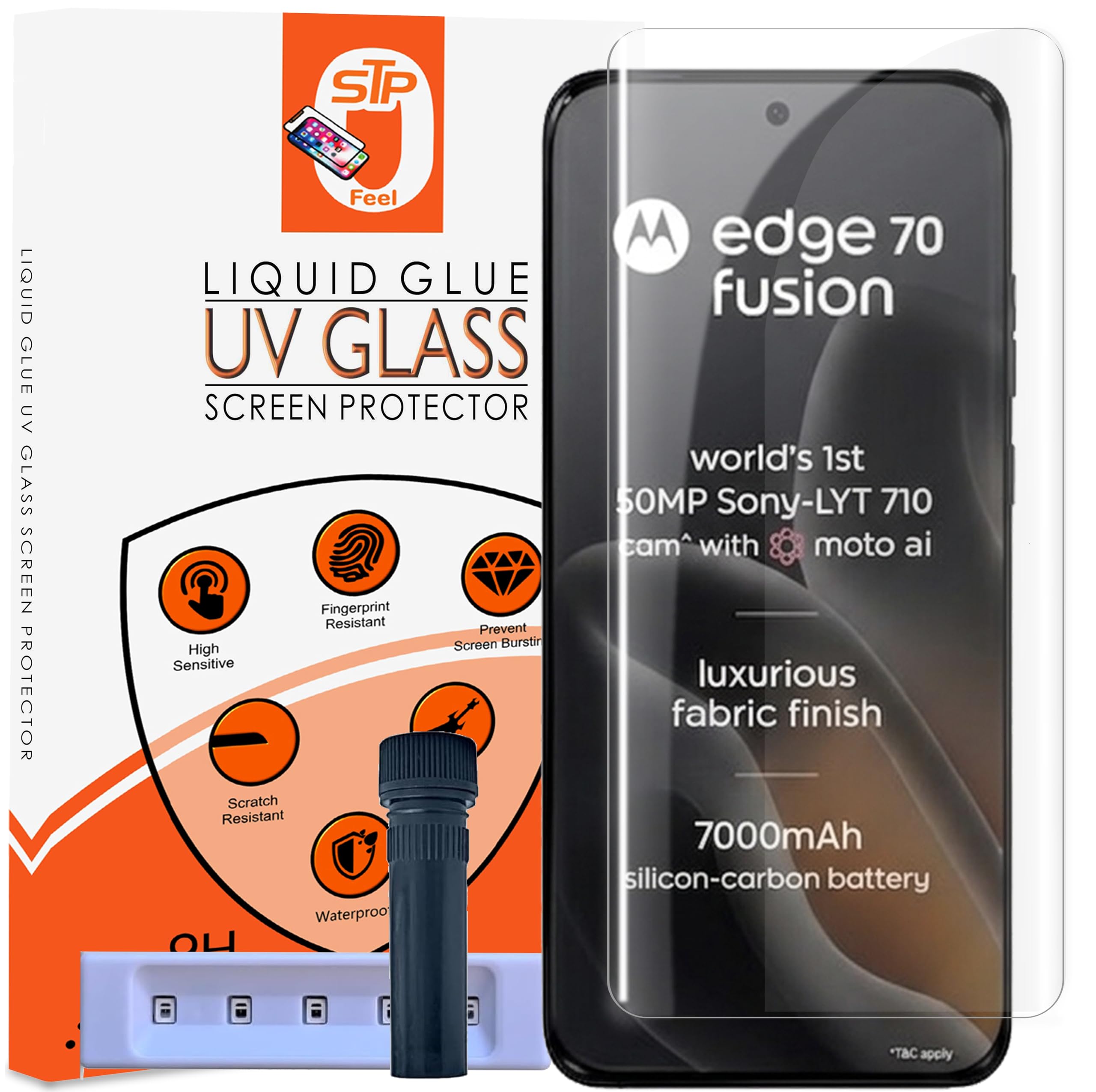 HD+ UV Tempered Glass Screen Protector Guard Compatible For Motorola Edge 70 Fusion 5G (6.78 Inch, Pack of 1) Full Adhesive UV Curved Case Friendly HD Clarity with easy installation kit-picture-10