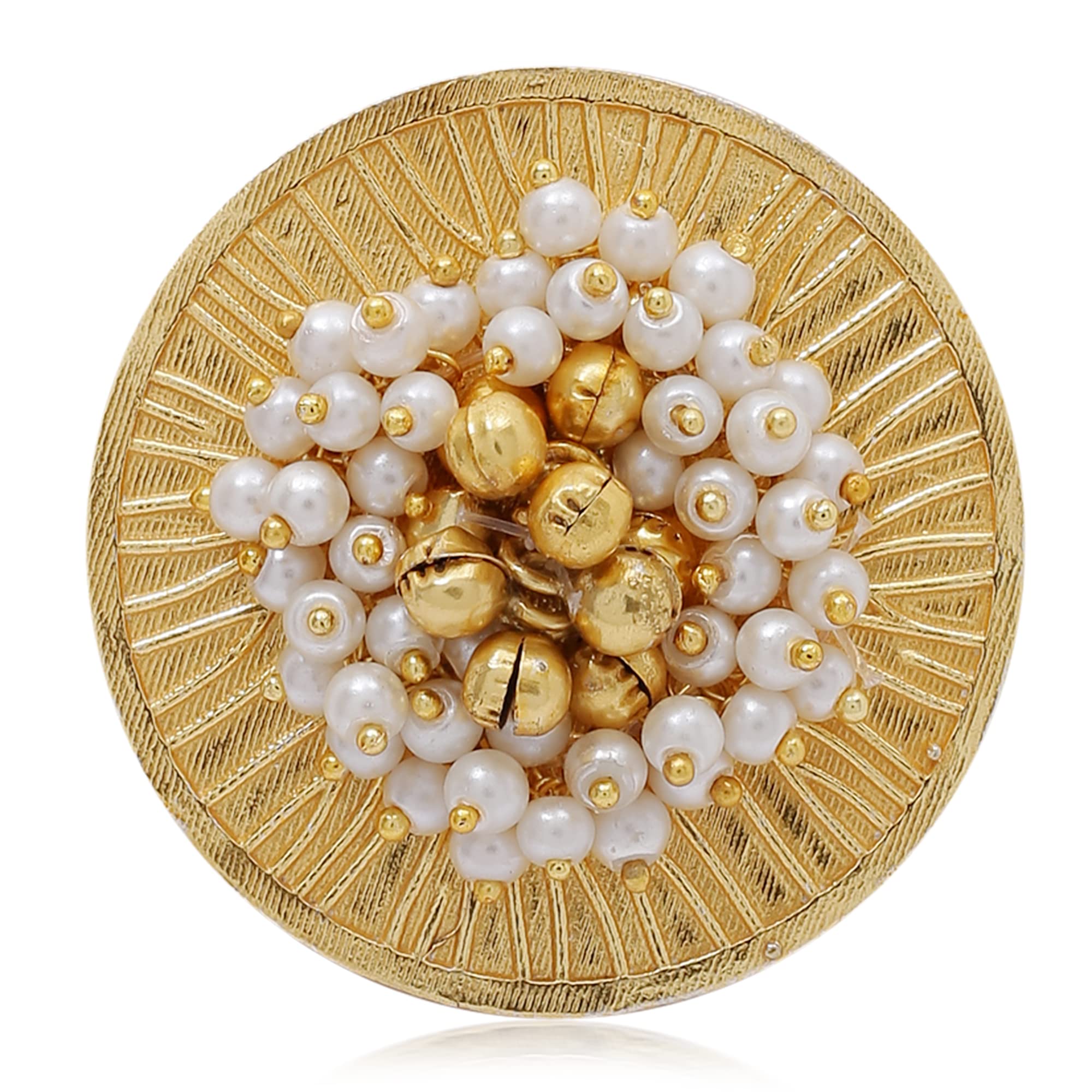 I Jewels Women 18K Gold Plated Ethnic Adjustable Brass Finger Ring Embellished With Ghungroo And Pearl (Fl220) (B09YLPMVGY) Amazon Price History, Amazon Price Tracker
