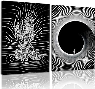 AUUAUU Abstract Line Art Wall Art Set of 2, 12x16 Inch Minimalist Black ...