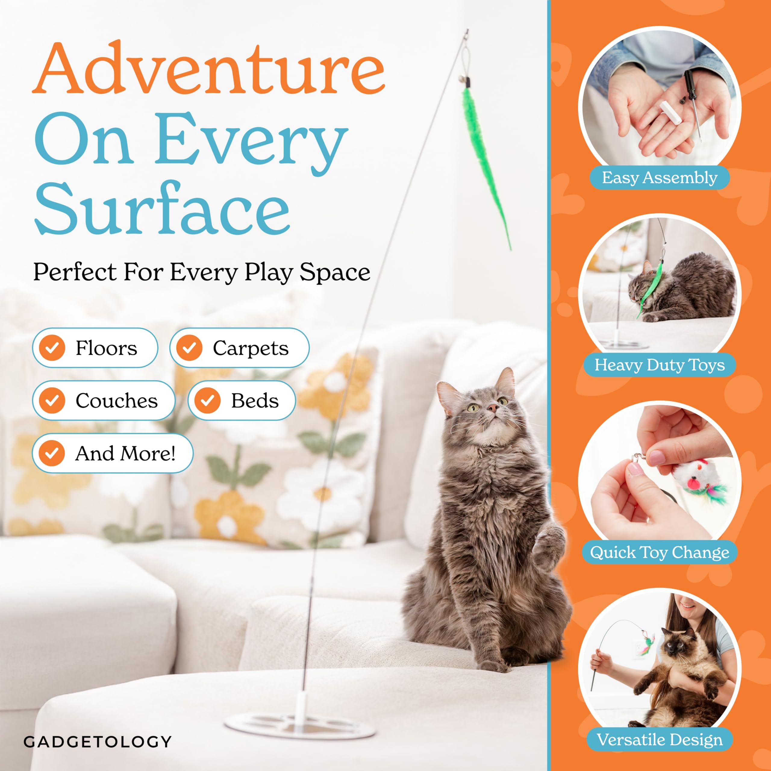 Juguete interactivo para gatos con ventosa para gatos, simulación de pájaros, juguete interactivo para gatos, simulación de pájaros, piso de gato, juguete para gatos de interior, juguete interactivo
