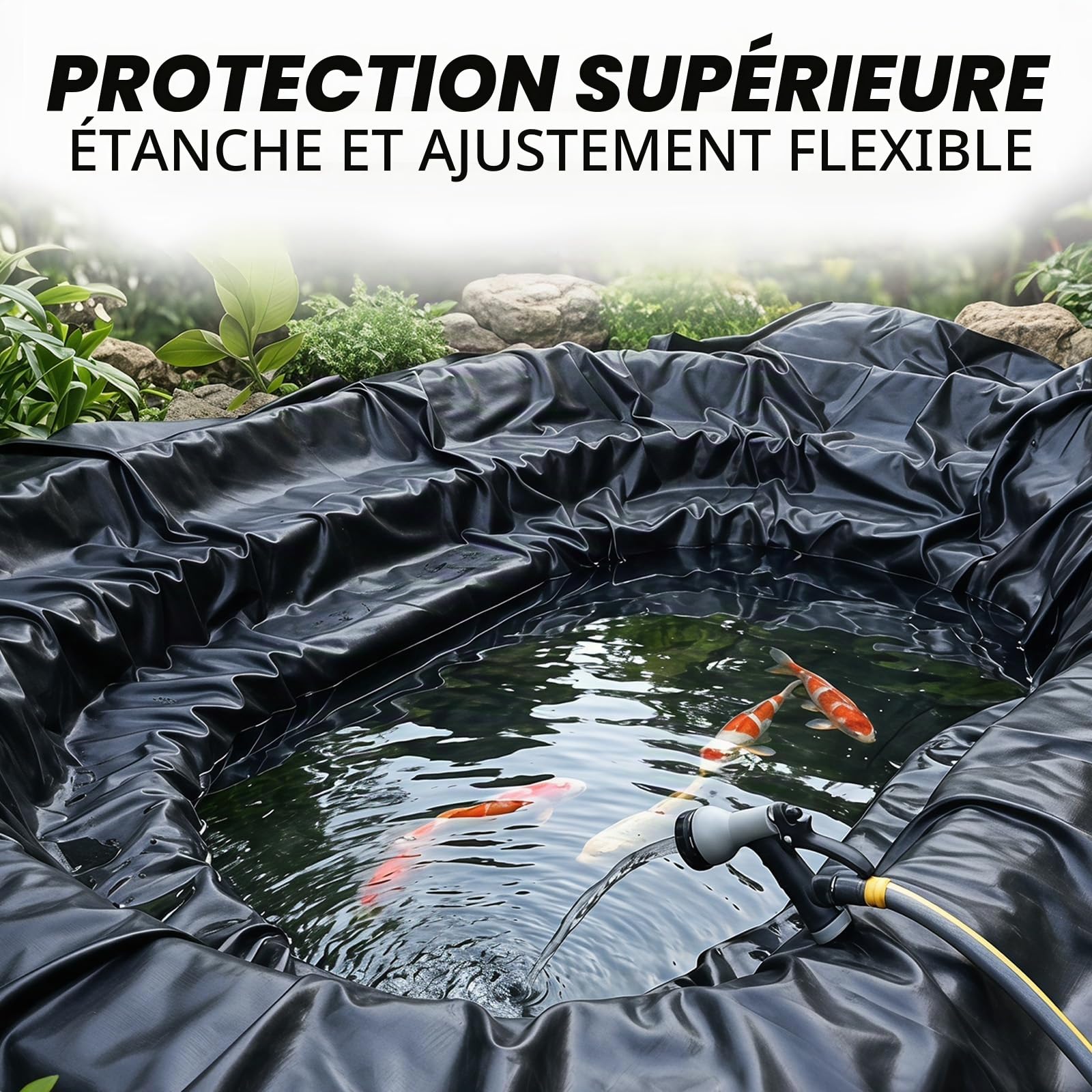 Bâche Bassin Extérieur 0.2mm Epaisseur, Bâche pour Bassin, Liner De Bassins pour à Poissons Jardin pour Bassins d'Agrément, Cascade Revêtement d'Étang (0.2 * 3 * 4)