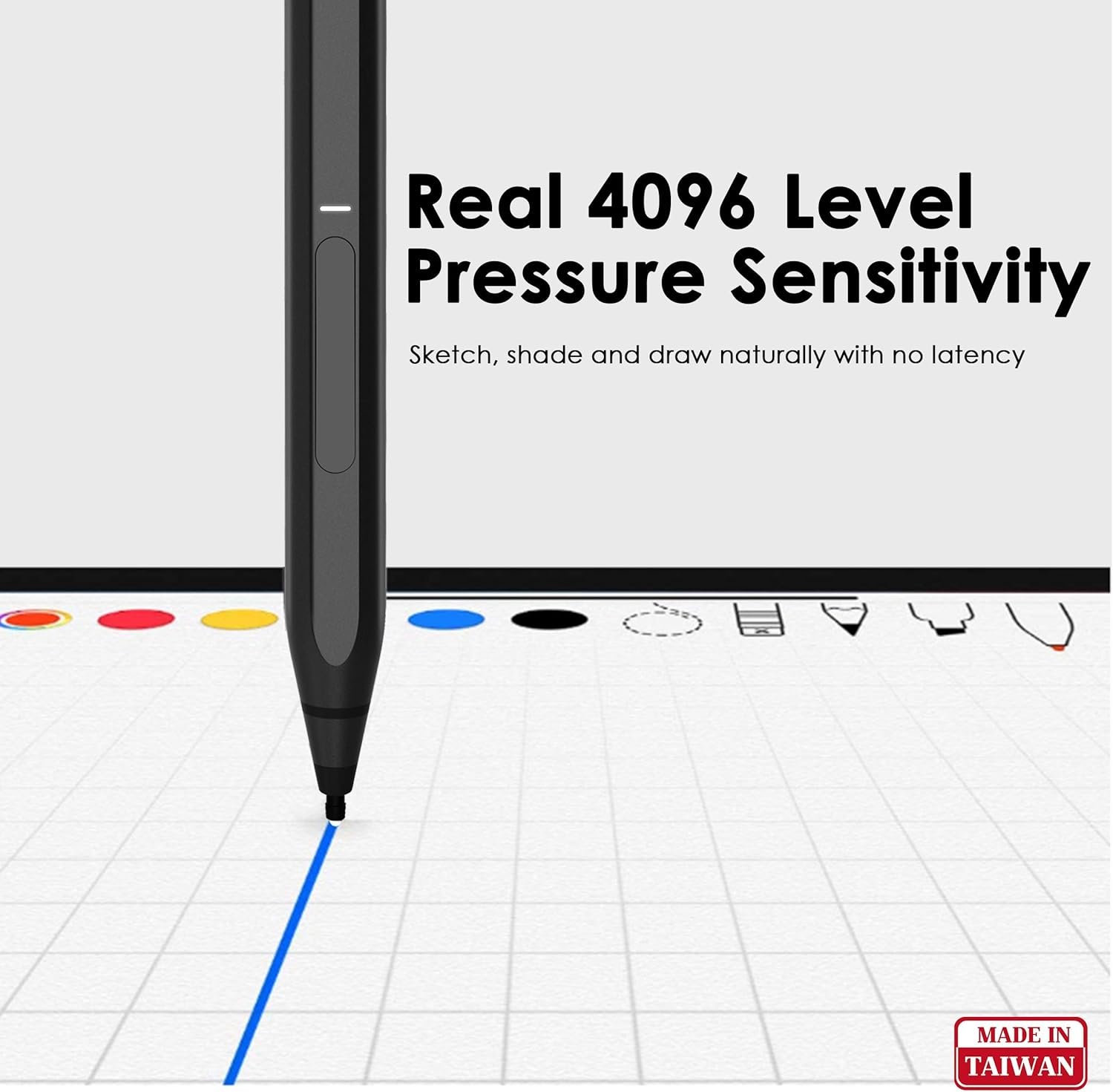 Stylus demonstrating 4096 pressure sensitivity