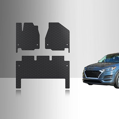 Miniatura 9 de TOUGHPRO Juego de alfombrillas de piso + 3 fila + carga compatible con Chrysler Pacifica Hybrid Touring Trim para todo tipo de clima, goma negra