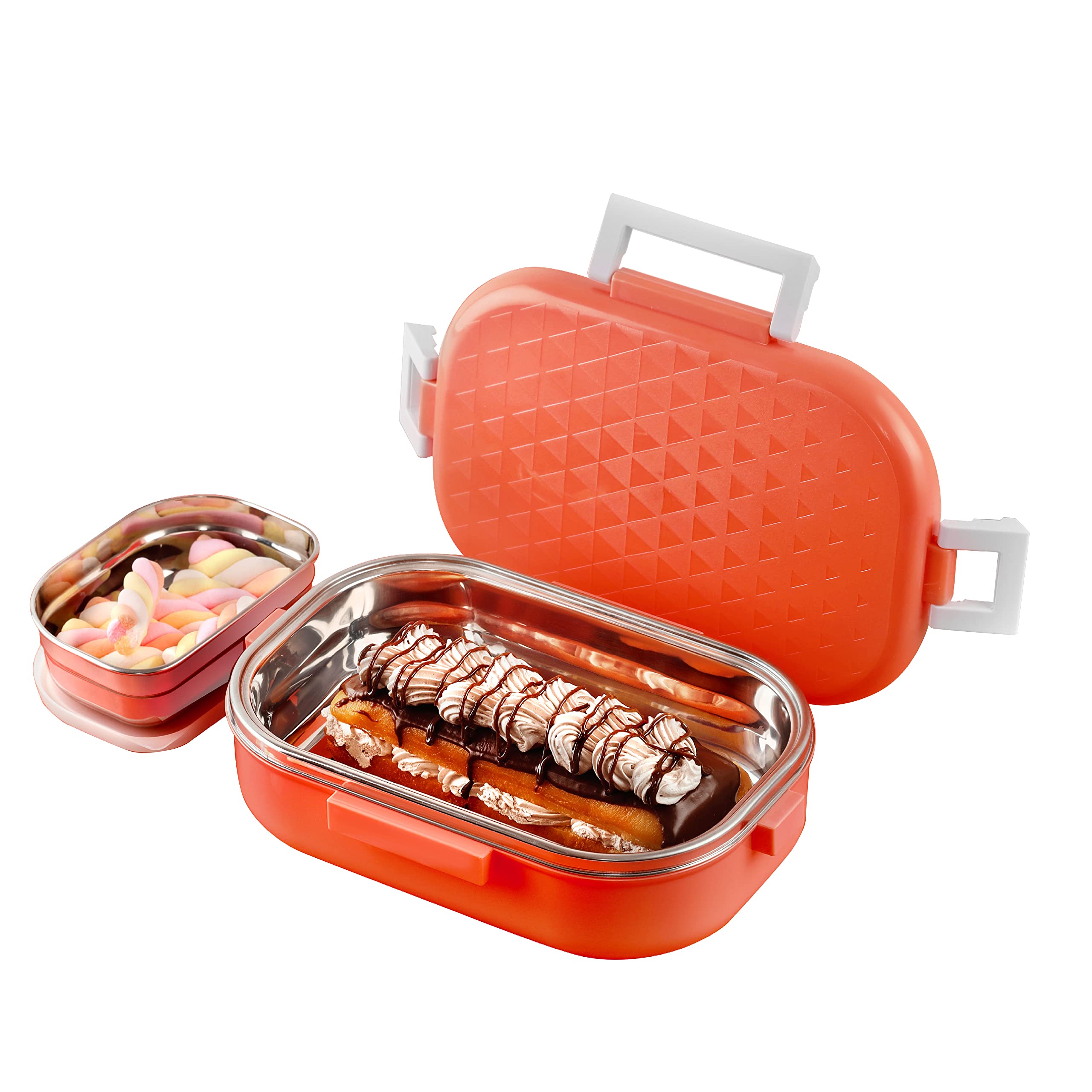 CELLO Altro Neo Lunch Box, Neo Orange 700ml, 2 Container Lunch Box for Kids | Steel Insulated Lunch Box with Veg Box | Leak-Proof Air Tight Container Tiffin Box for Kids | Ideal for School & Picnic (B0BS96XTKZ) Amazon Price History, Amazon Price Tracker