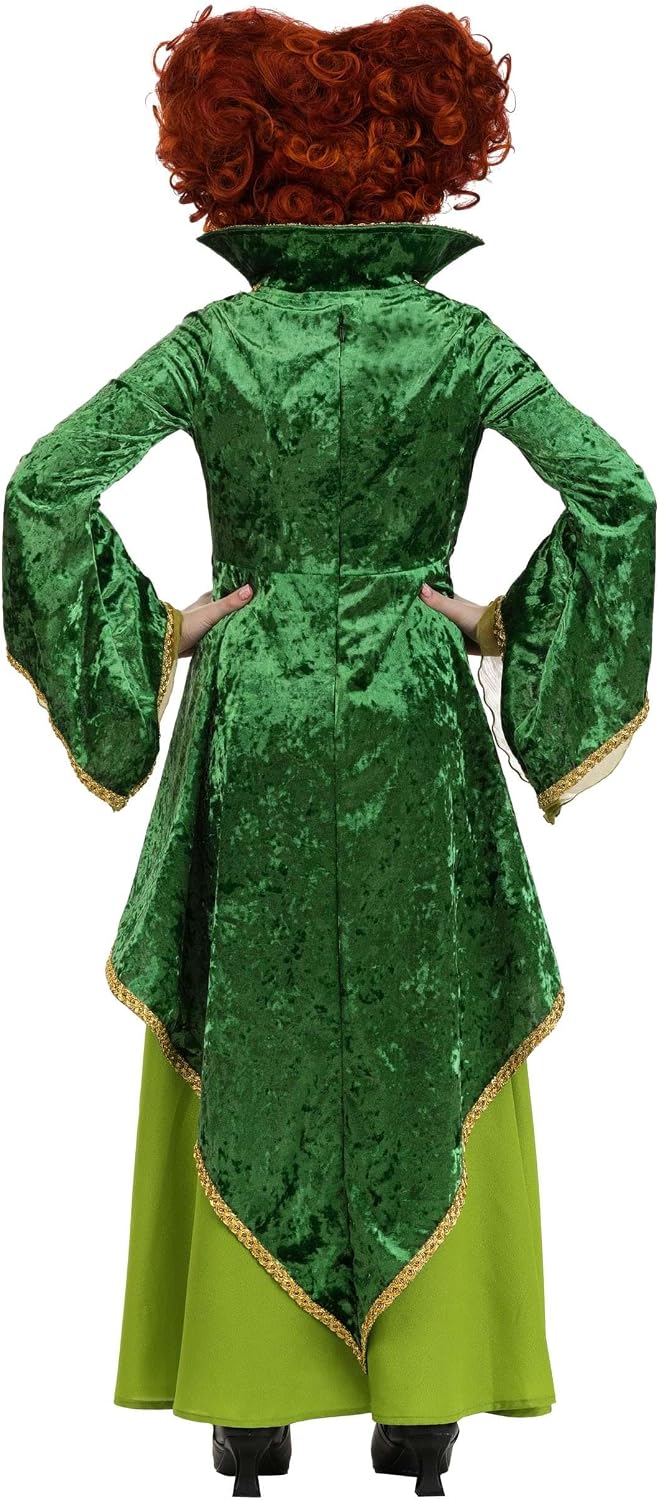 Deluxe Disney Hocus Pocus Winifred Sanderson Costume for Girls - Green Witch Dress for Halloween Outfit - Officially Licensed
