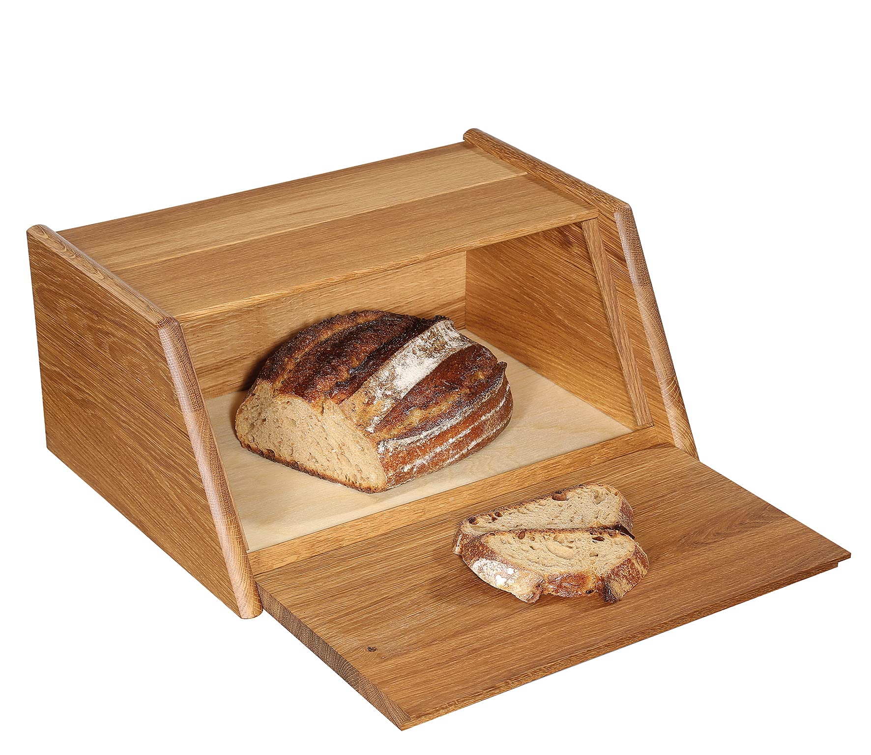 Zassenhaus Chlebak Montana z drewna dębowego w kolorze brązowym, wymiary: 40 cm x 30 cm x 18 cm, 065053