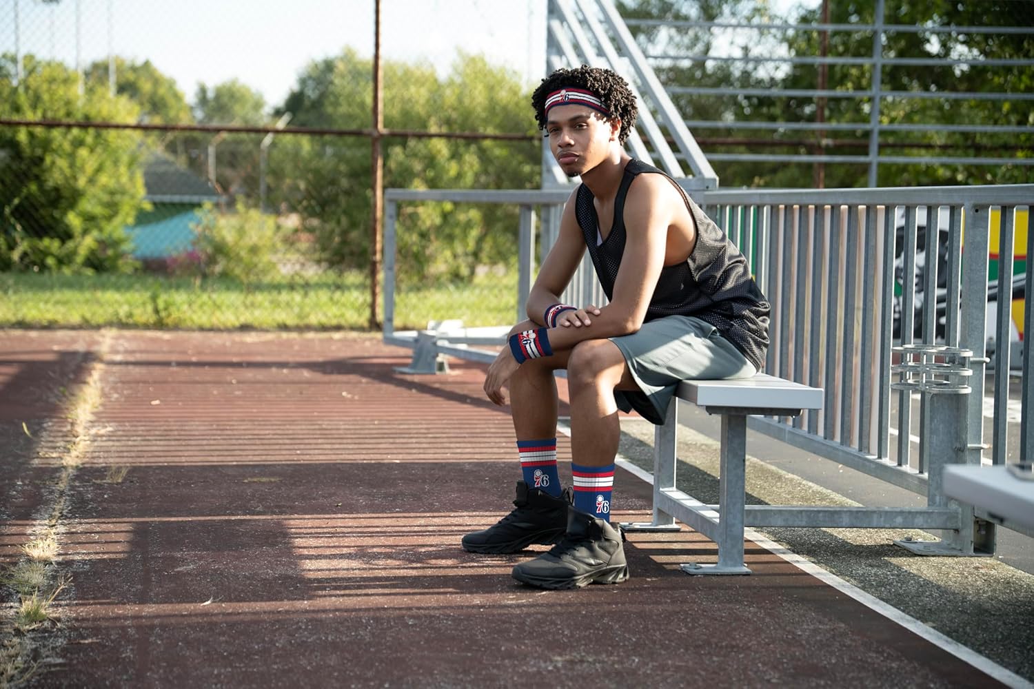 For Bare Feet NBA Officially Licensed Team Logo Headband & Wristband Combo Pack Team Color OSFM - Image 2