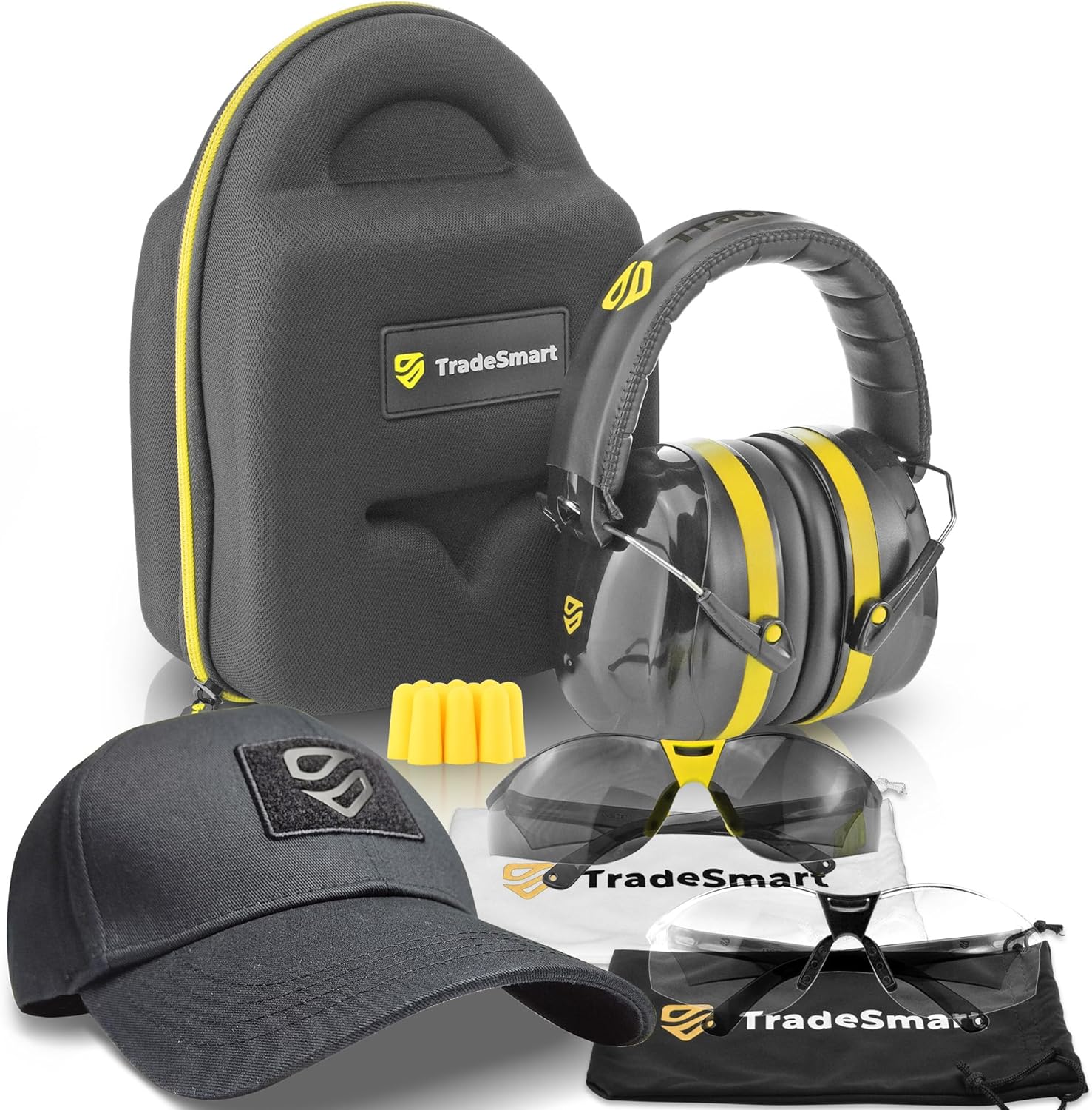 TradeSmart Shooting Protection Gear - Gun Eye and Ear Protection Set and Tactical Hat