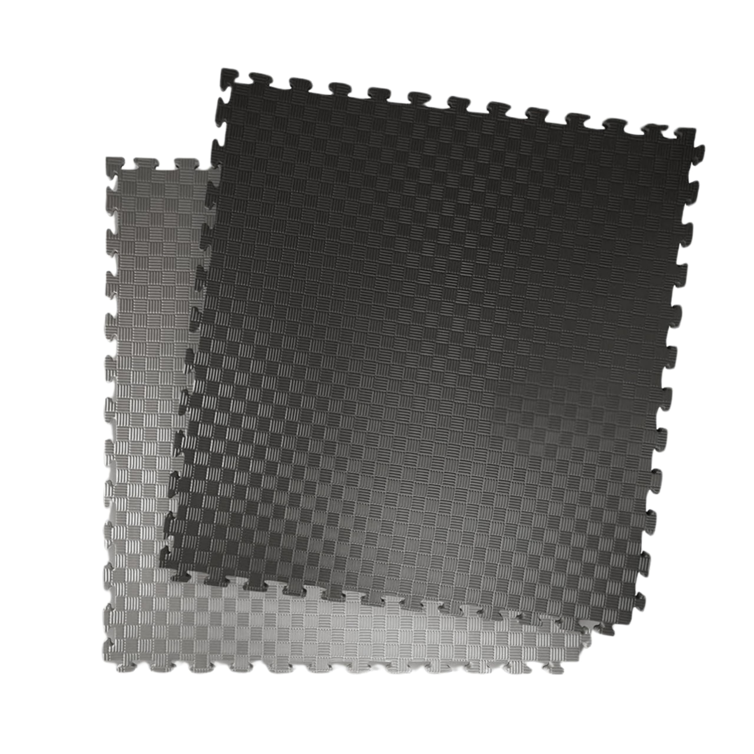 Tapis de sol en tatami pour salle de sport puzzle, épaisseur 4 cm, 1 dalle tatami 100x100 cm, Sol en Eva pour salle de sport, Sol anti-traumatisme (Noir/Gris)