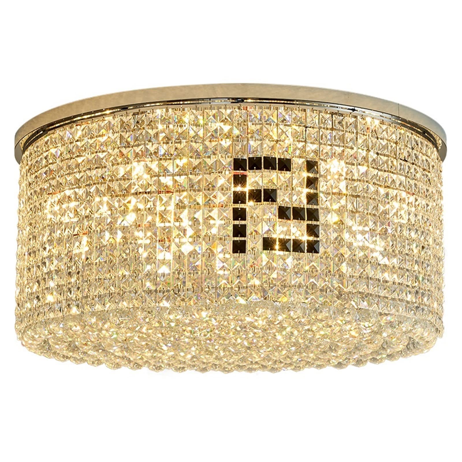 CYairong-22 Ceiling Lighting Living Room Crystal Ceiling lamp Study led Master Bedroom Warm Restaurant with Three-Color Light Source Ceiling Lamp(80)