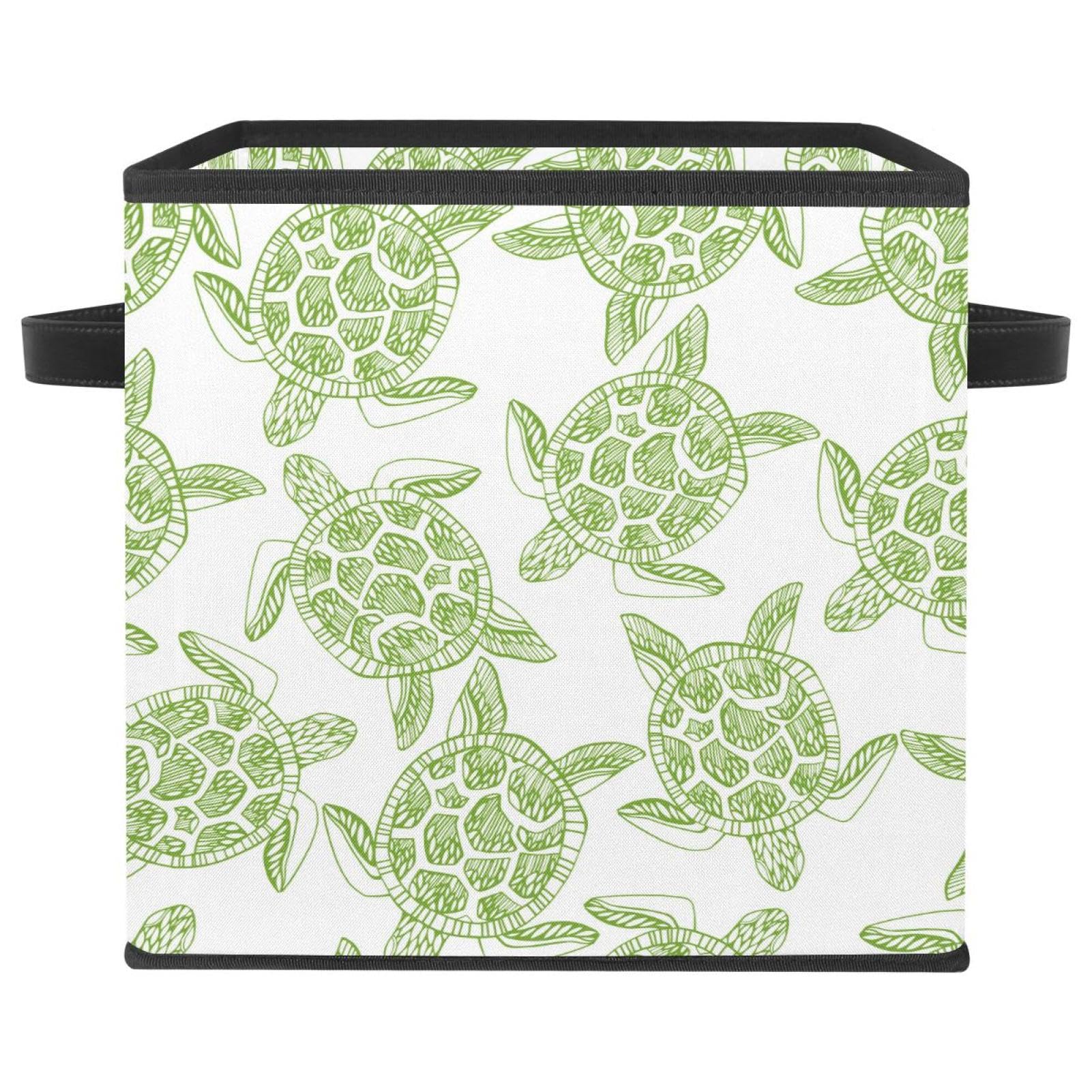 Boîte de rangement cube en tissu vert pour livre et vêtement