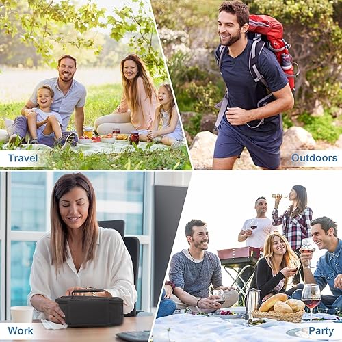 Vista 7 de JOYHILL - Lonchera táctica para hombres, minilonchera de almuerzo reutilizable, con aislamiento, pequeña, con asa, para ir a la oficina, trabajo