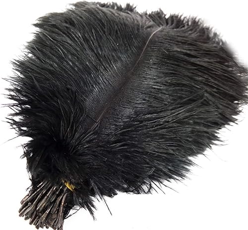 Miniatura 6 de Pluma de avestruz natural de 6-9 pulgadas a granel para Navidad, Halloween, hogar, fiesta, boda, centros de mesa, manualidades, negro, paquete de 20
