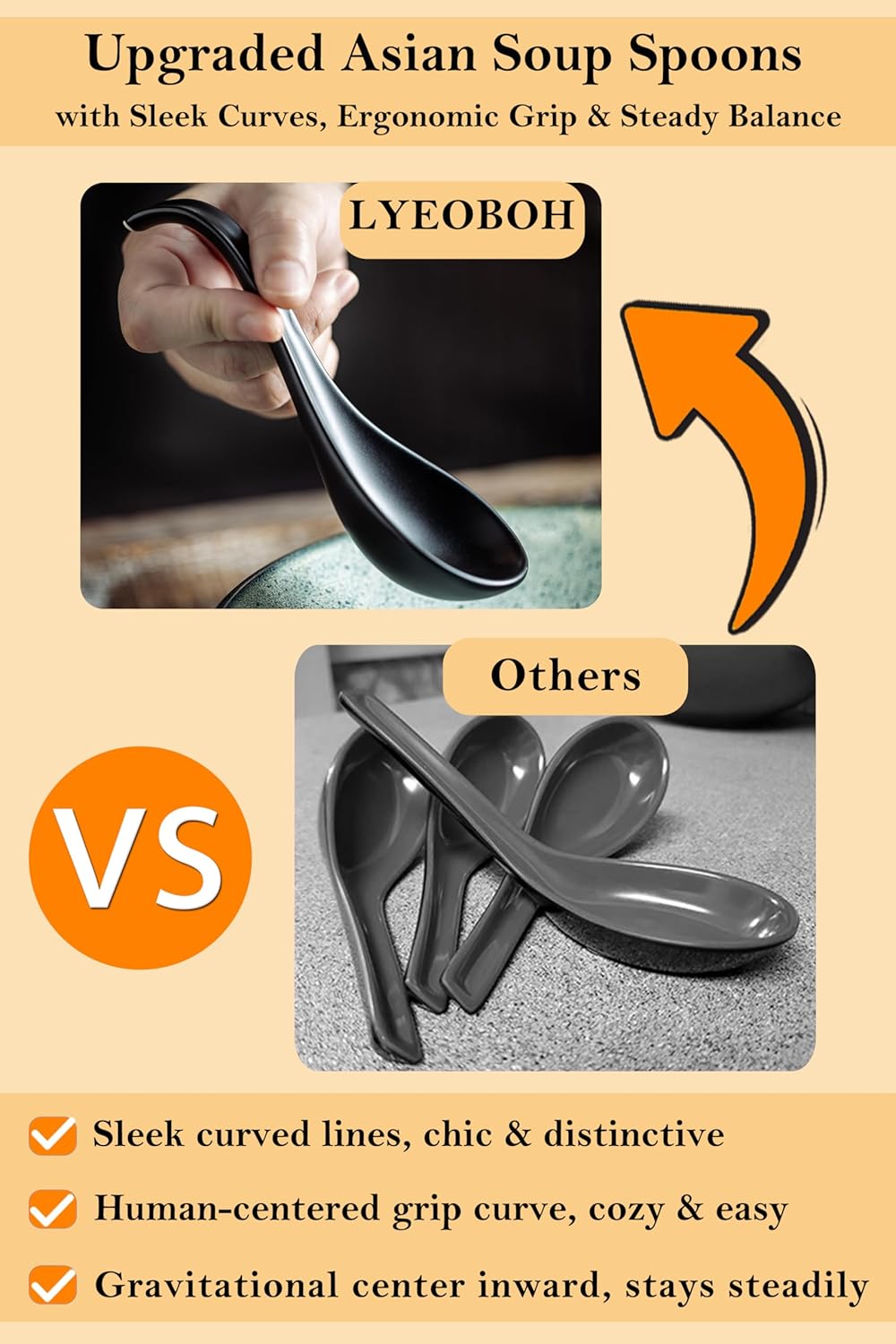 Soup Spoons, Ceric Soup Spoon -6.5 inch Tablespoons, Dishwasher