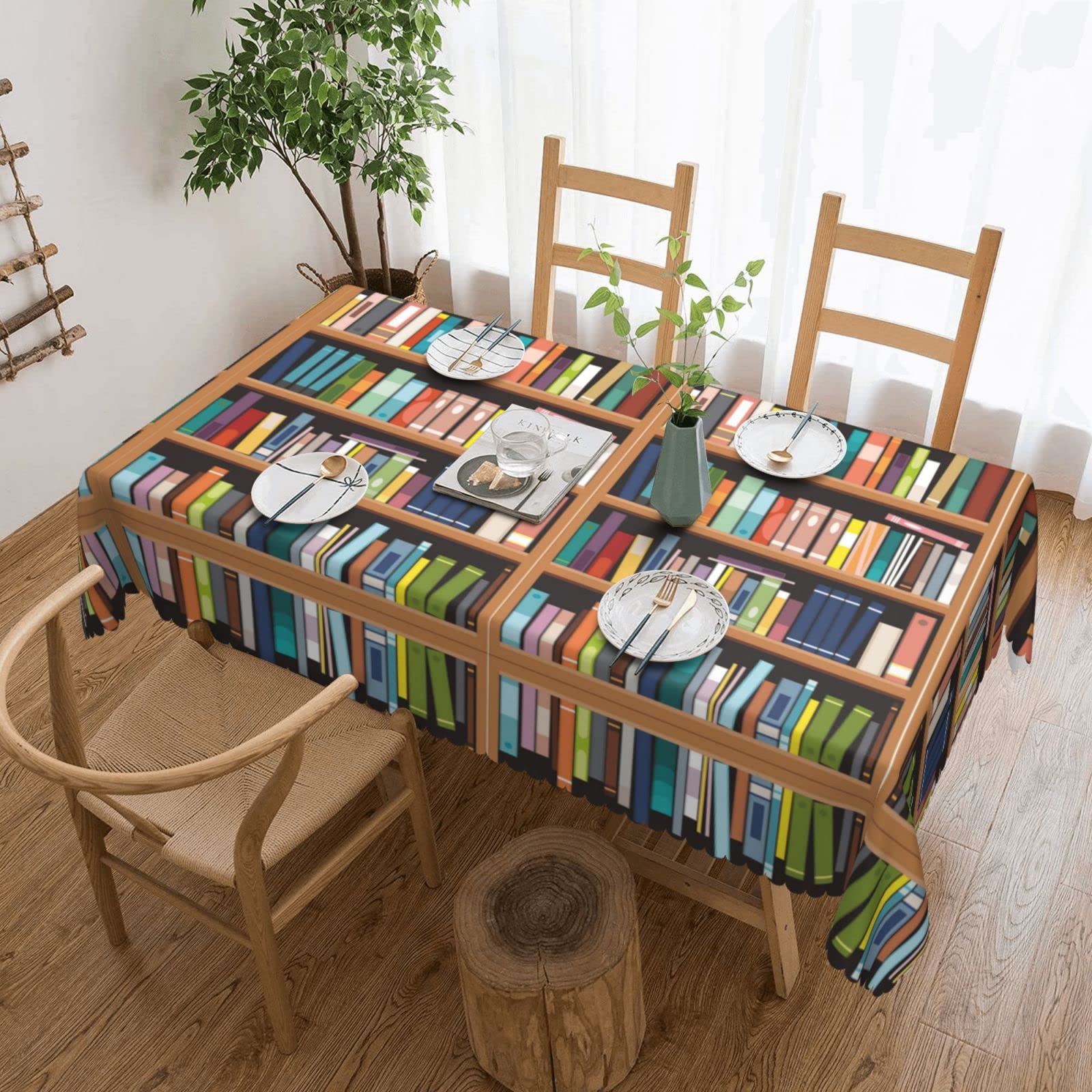 Bibliotheek Boekenplank Vierkant Tafelkleed 137,2 x 182,9 cm, geschikt