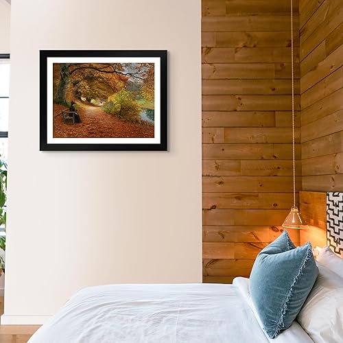 Miniatura 4 de Cabaña perdida un camino boscoso en otoño por Hans Andersen Brendekilde  Impresión enmarañada en marco plano negro  Reproducción de pinturas de