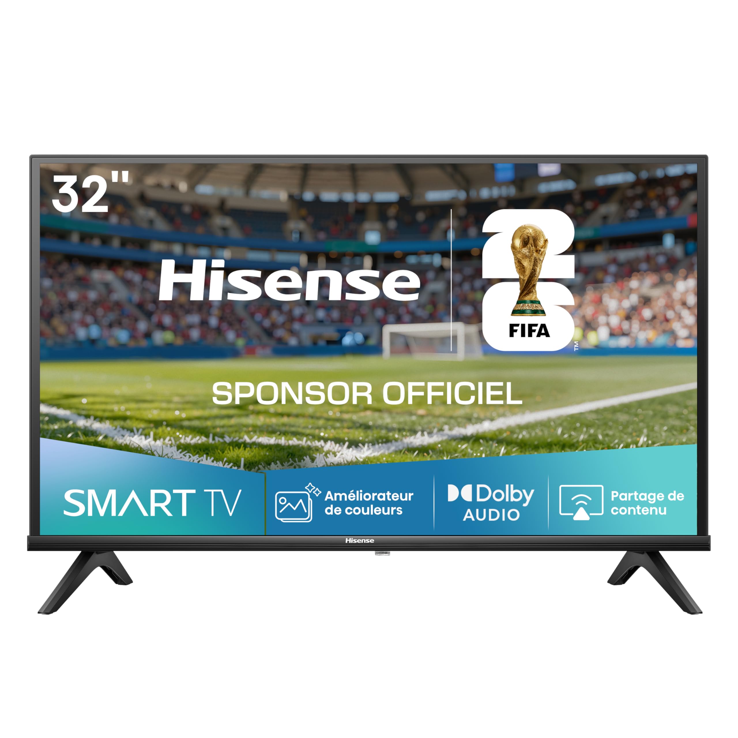 Hisense Téléviseur connecté 32 Pouces 32A4Q - Full HD 60Hz, Mode Sport IA, Dolby Audio, VIDAA OS avec Youtube, Netflix, Canal +(Modele 2025)