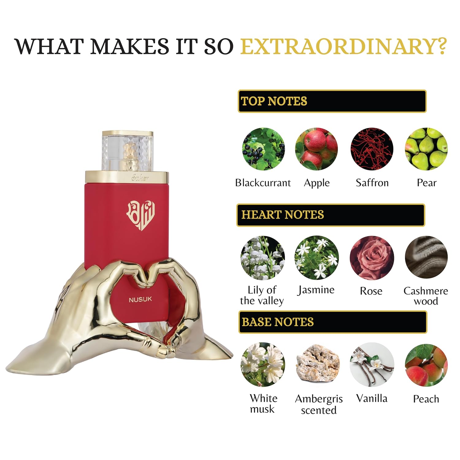 Nusuk Saher Eau de Parfum for Women - 100ml | Long Lasting Luxury Perfume with Apple, Jasmine, Rose & Vanilla Notes | Elegant & Sophisticated Scent For Women - Image 3