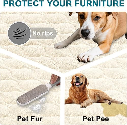 Miniatura 5 de Gollense Funda antideslizante para sofá para mascotas, funda acolchada de felpilla mullida para perros, lavable, protector suave y apto para