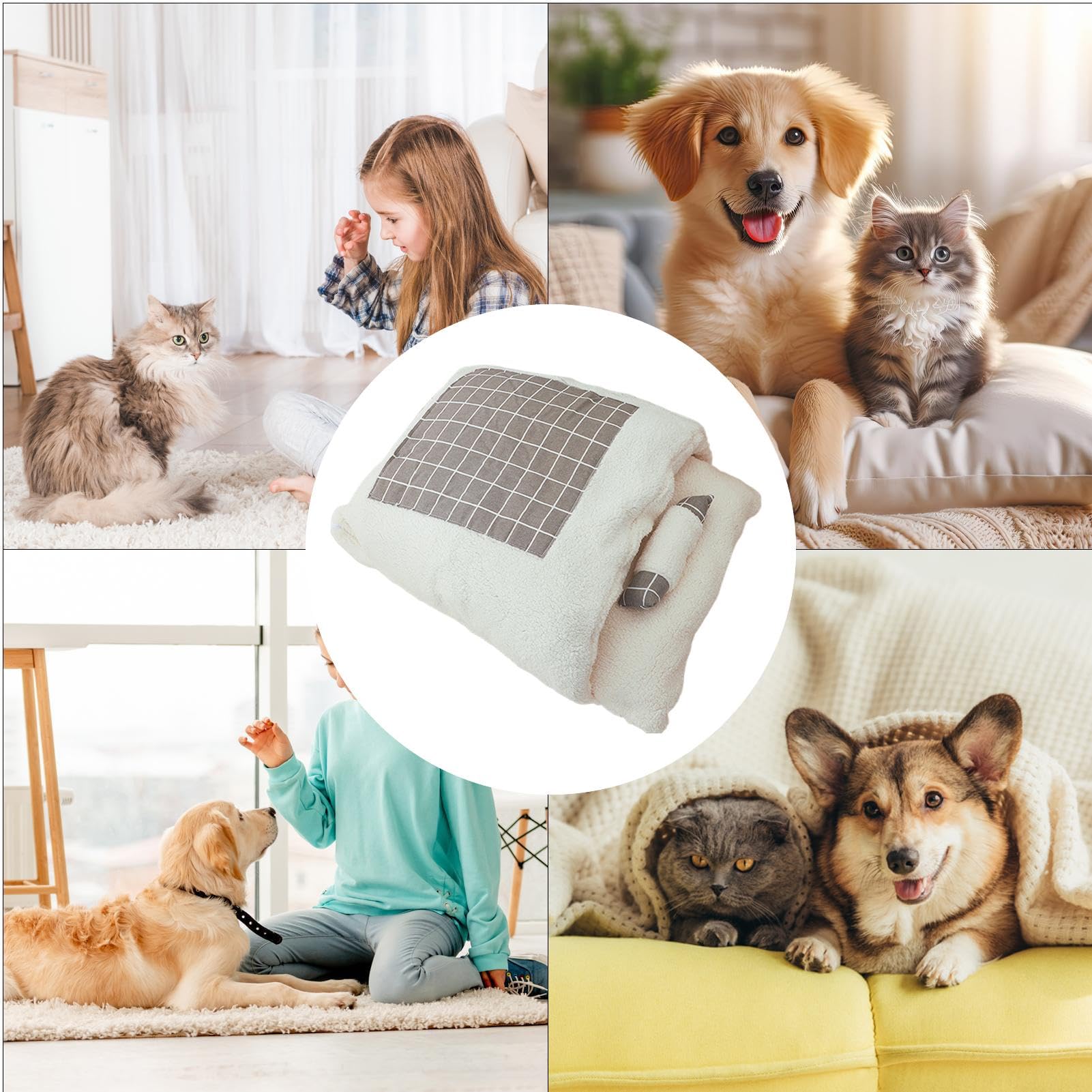 Saco De Dormir Para Mascotas Bolsa Cálida Lavable | Semi-cerrado para Gatos Para Cachorros Y Para Exterior E Interior Para Invierno Y Clima Frío Para Calentamiento